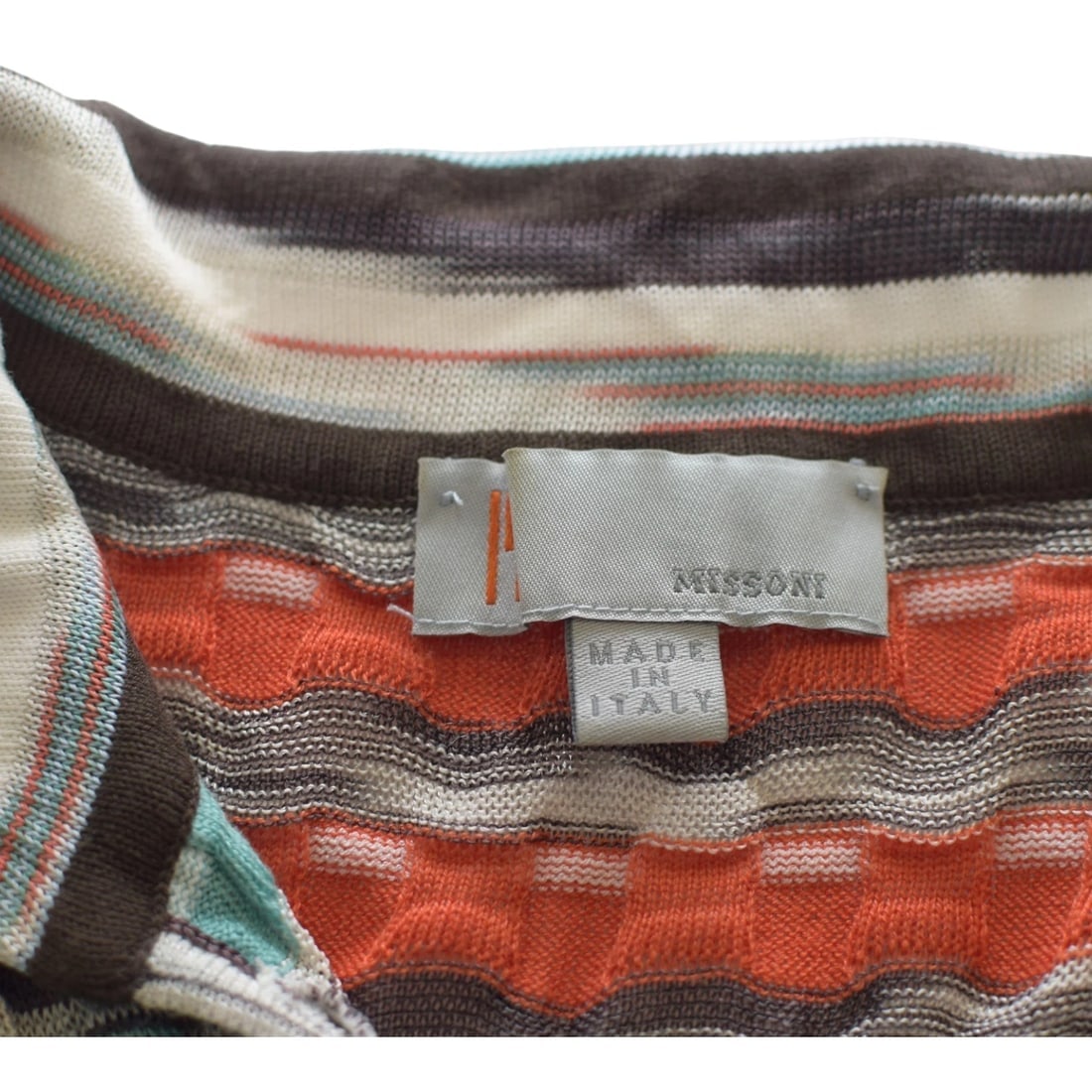 M Missoni Multicolor Patterned Knit Sleeveless Blouse Collared Polo Top size M - 3