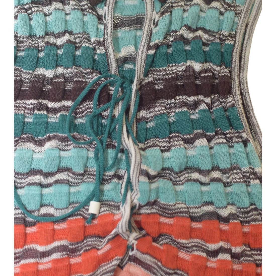 M Missoni Multicolor Patterned Knit Sleeveless Blouse Collared Polo Top size M - 7