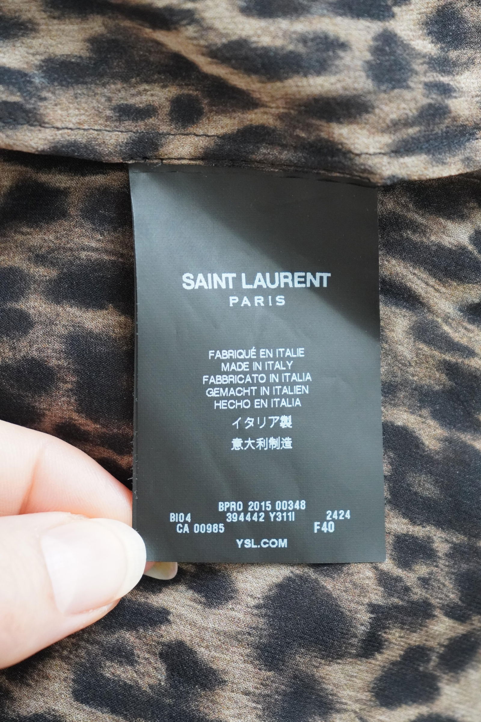 Saint Laurent Silk Sheer Leopard Buttoned Top - 6