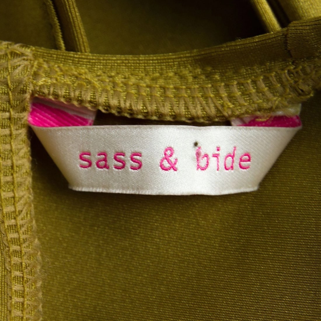 Sass & Bide Gold Metallic Lycra Leotard Tank Vest Sleeveless Fitted Top sz S - 3