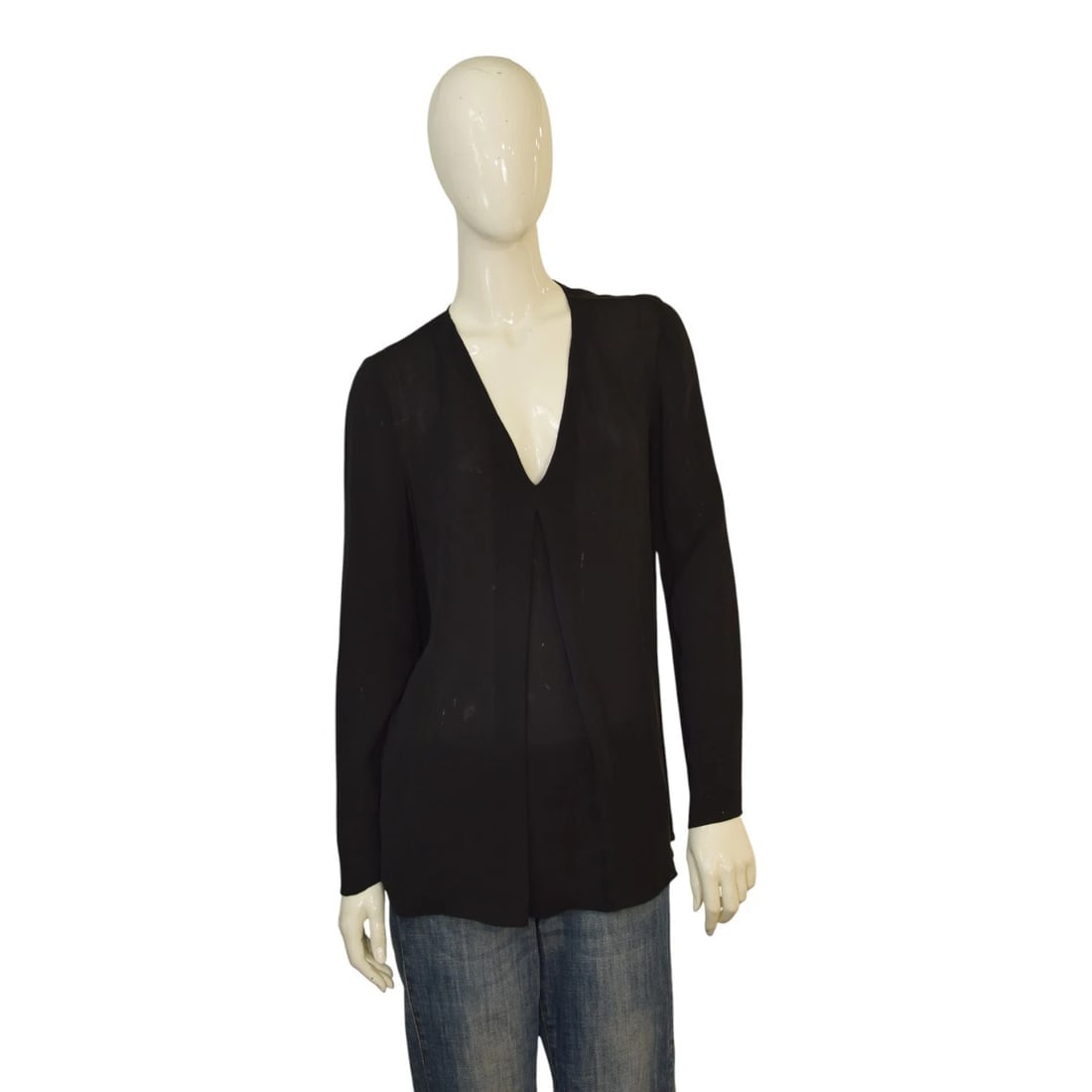 Theory Black Minimal Long Sleeve Women’s Silk Blouse Top V‑Neck Pleated Size M: Title:Theory Black Minimal Long Sleeve Women’s Silk Blouse Top V‑Neck Pleated Size M Description:Theory Black Minimal Long Sleeve Women’s Silk Blouse Top V‑Neck Pleated Size M
