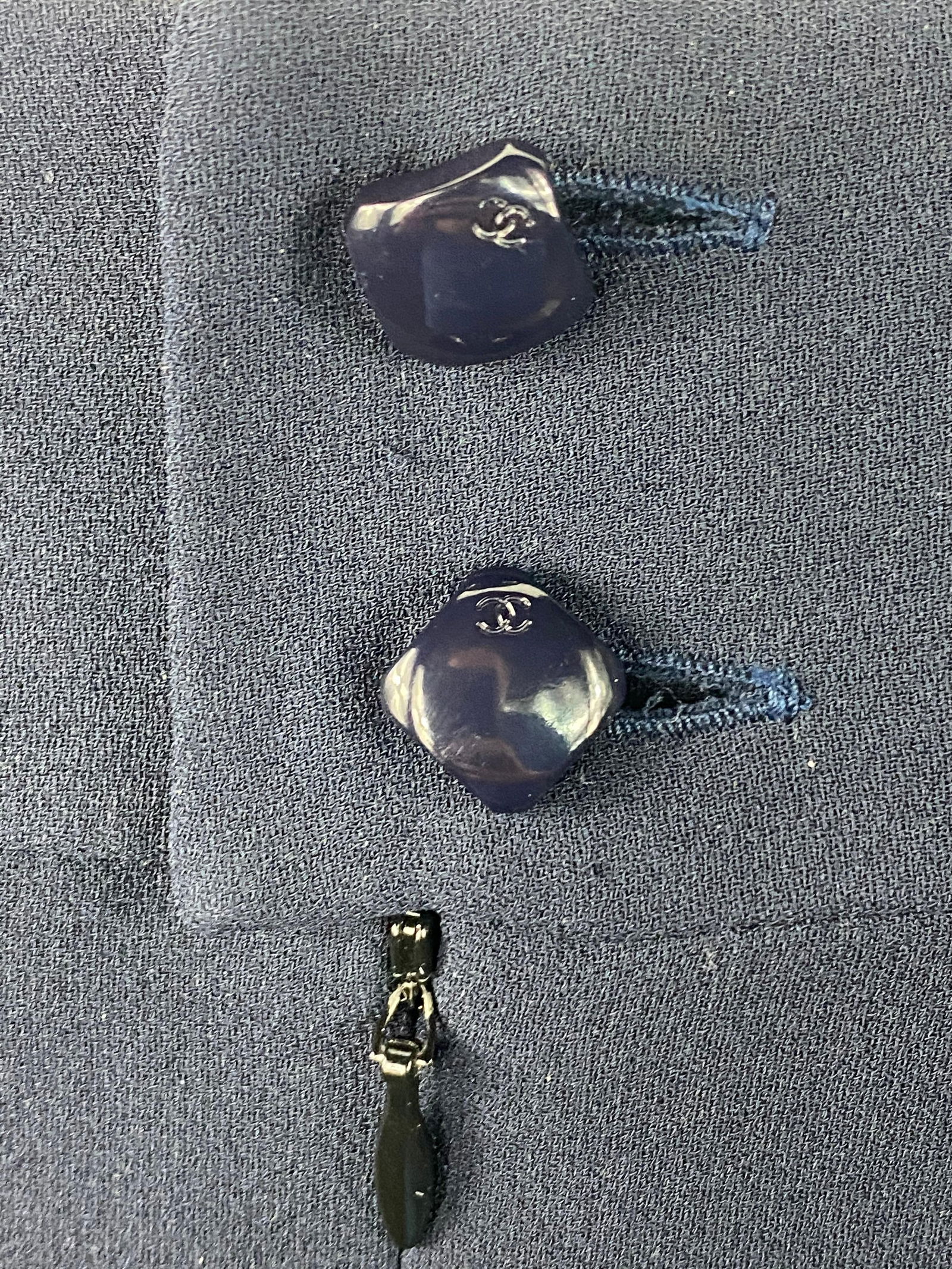 Chanel Navy Silk Midi Skirt Size 42 - 10