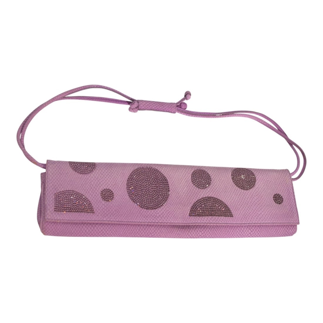 Emanuel Ungaro Purple Crystal Embellished Shoulder Bag – Made in Italy With Box - 11