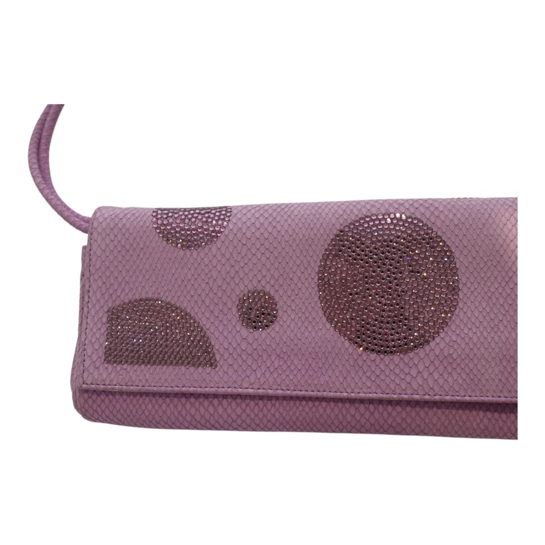 Emanuel Ungaro Purple Crystal Embellished Shoulder Bag – Made in Italy With Box - 12