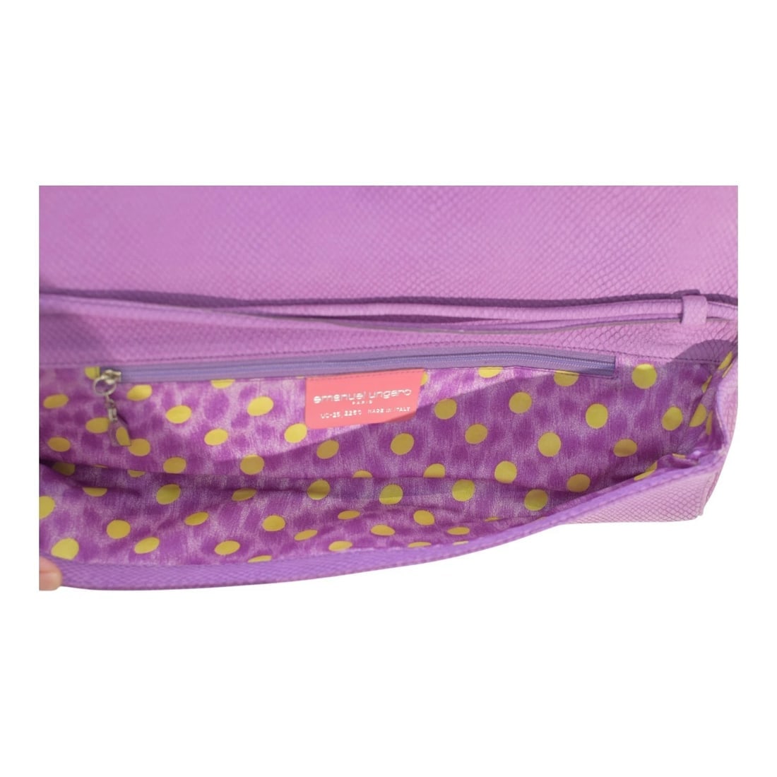 Emanuel Ungaro Purple Crystal Embellished Shoulder Bag – Made in Italy With Box - 15