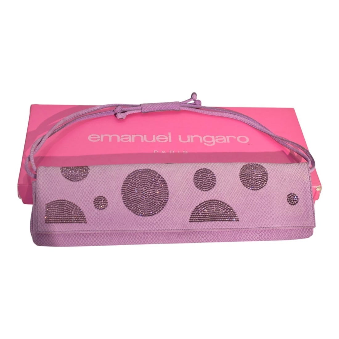 Emanuel Ungaro Purple Crystal Embellished Shoulder Bag – Made in Italy With Box - 17