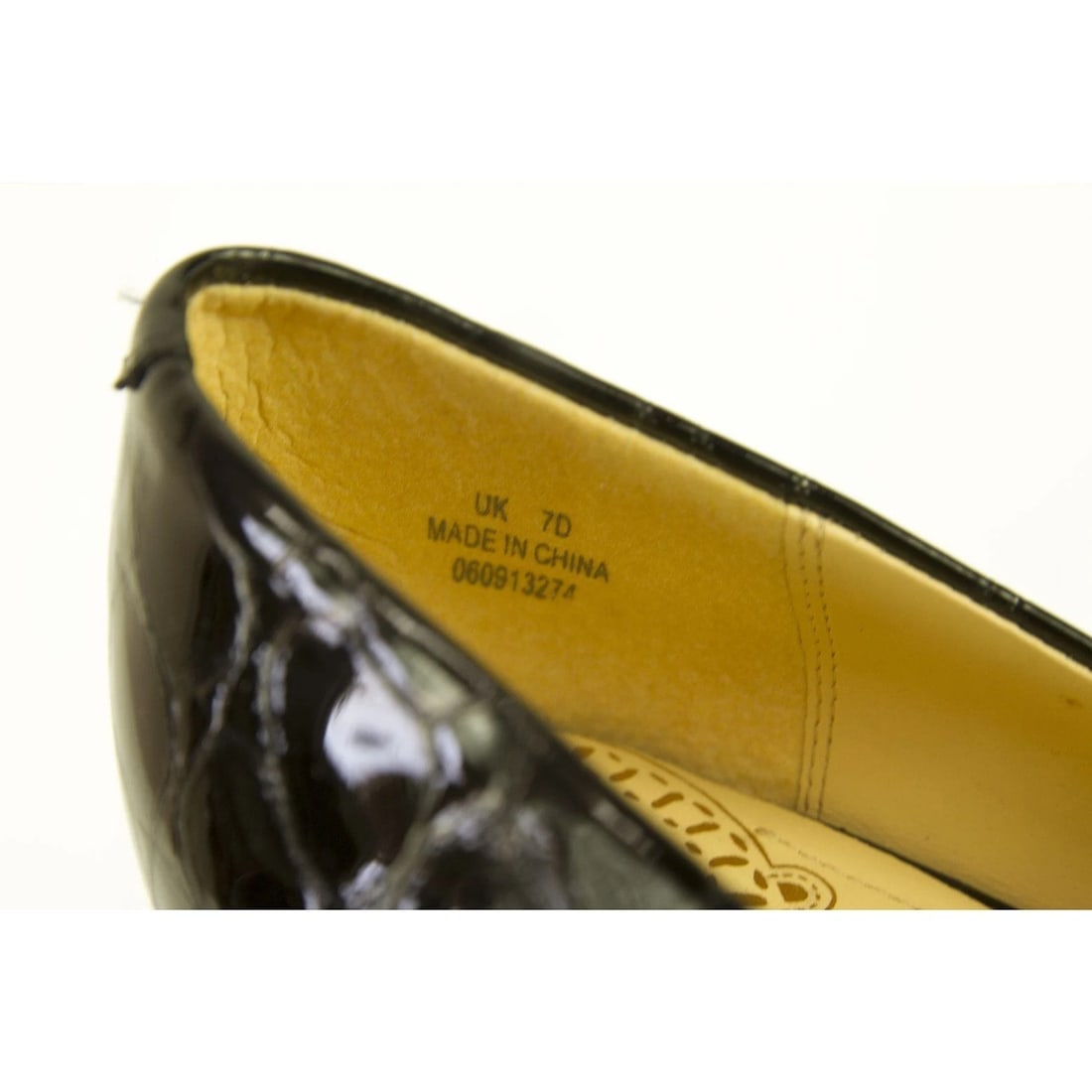 Clarks Black Croco Embossed Patent Leather Pointed Toe Pumps Heels Shoes UK 7 - 9