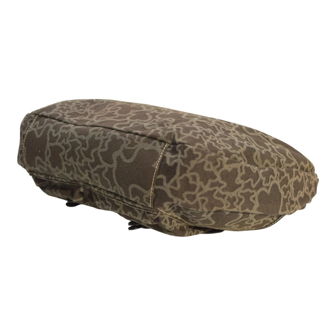 TOUS Kaos Print Denim Canvas & Black Leather Trim Large Hobo Shoulder Bag - 9