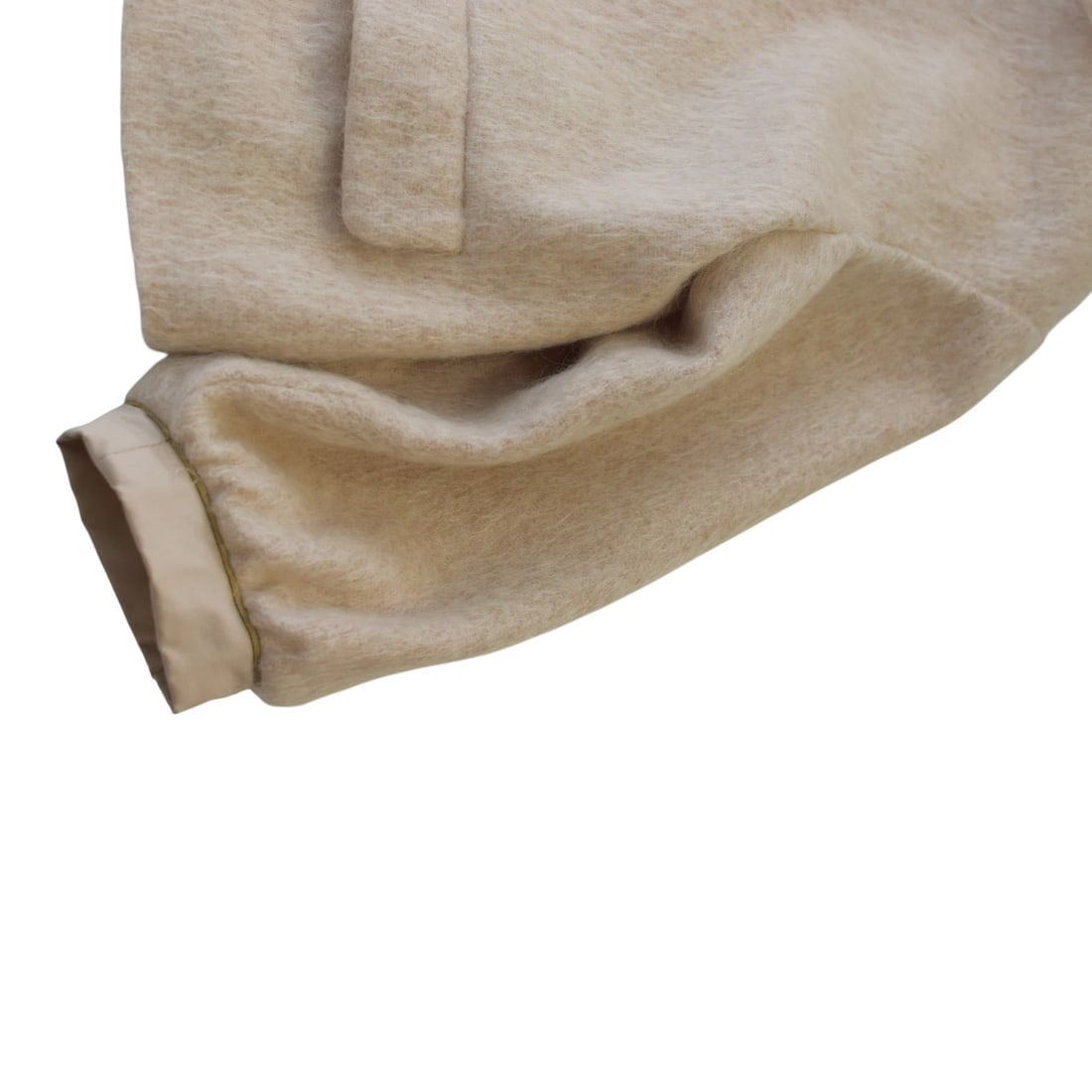 Schumacher Beige Cropped Wool-Blend Jacket 3/4 length sleeves Peter Pan collar M - 5