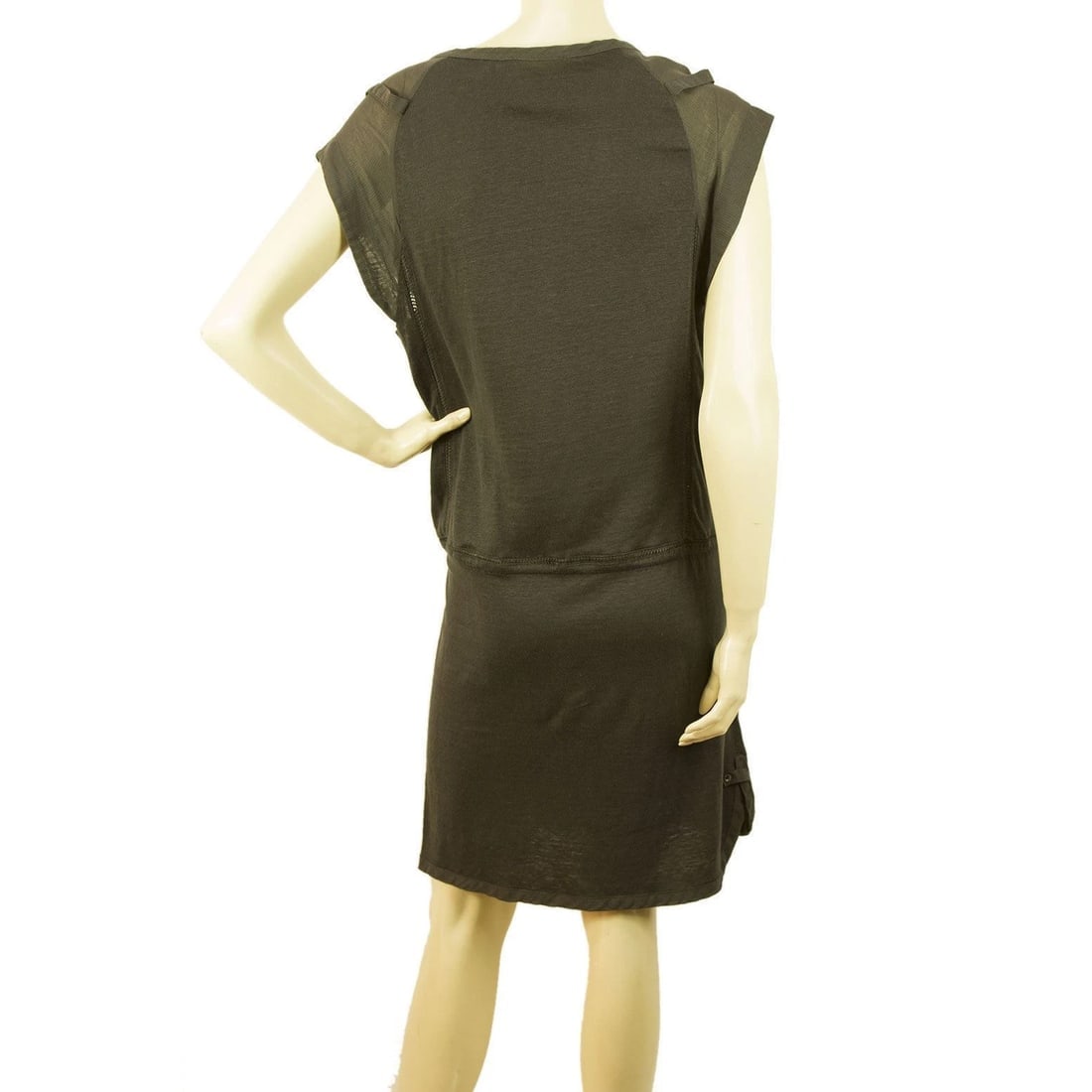 Vanessa Bruno Athe Gray Sleeveless V Neck Linen Long Tunic Mini Dress size 1 - 2