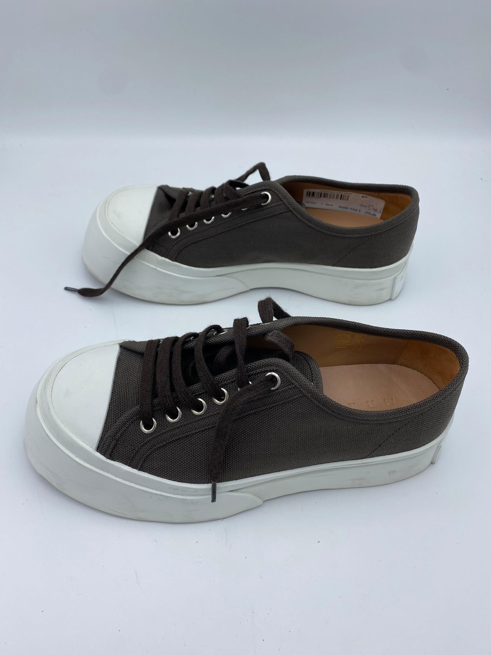 Marni Brown Platform Canvas Sneakers, Size 38 - 9