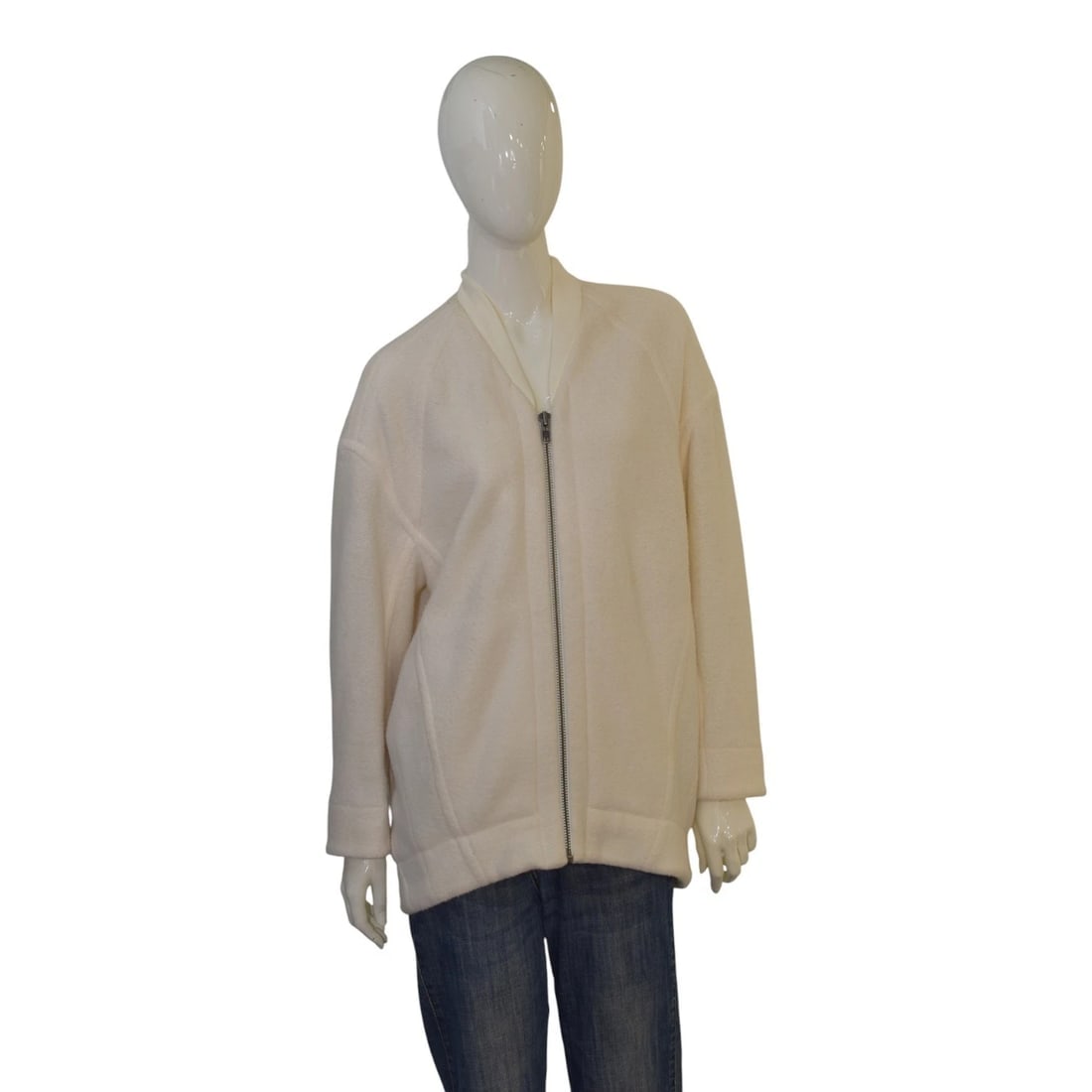 Helmut Lang Oversized Off-White Wool Zip Jacket – Size P (XS/S) Zipper closure: Title:Helmut Lang Oversized Off-White Wool Zip Jacket – Size P (XS/S) Zipper closureDescription:Crossley Light Gray Cotton Long Cardigan Zipper Jacket size XS Helmut Lang Oversized Off-White