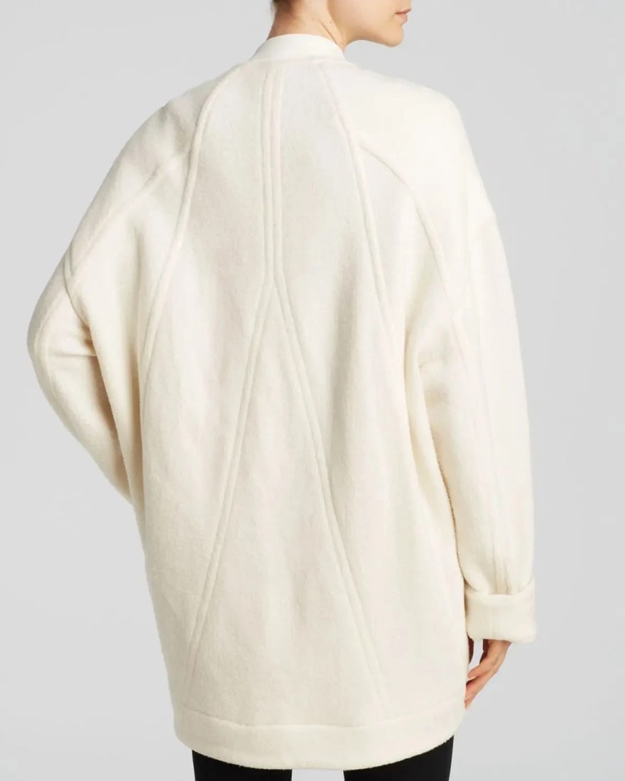 Helmut Lang Oversized Off-White Wool Zip Jacket – Size P (XS/S) Zipper closure - 4
