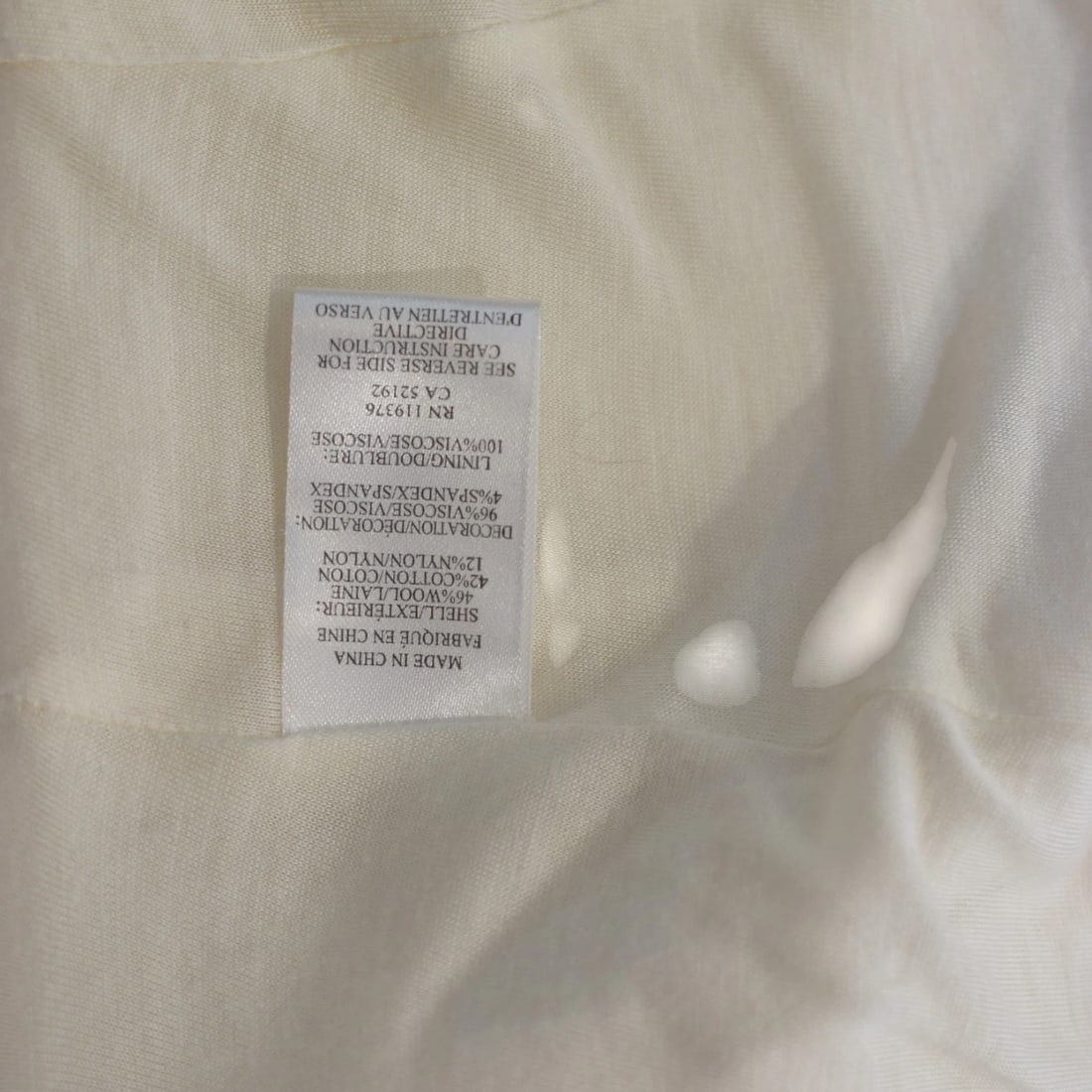 Helmut Lang Oversized Off-White Wool Zip Jacket – Size P (XS/S) Zipper closure - 6