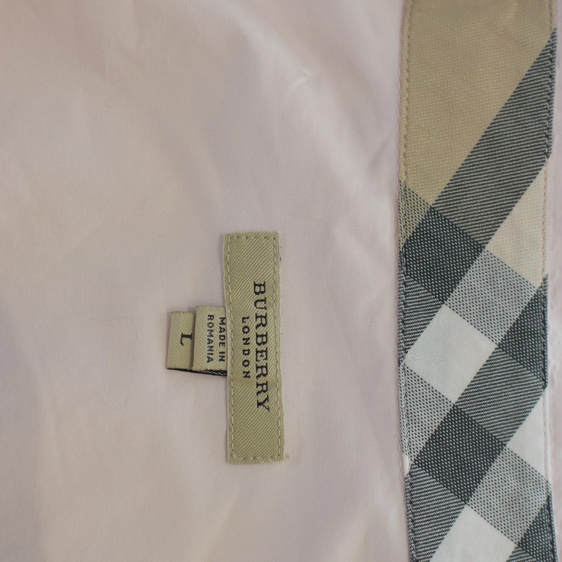 Burberry London Pink Cotton Nova Check Trim Shirt Size L Women’s Button Up - 3