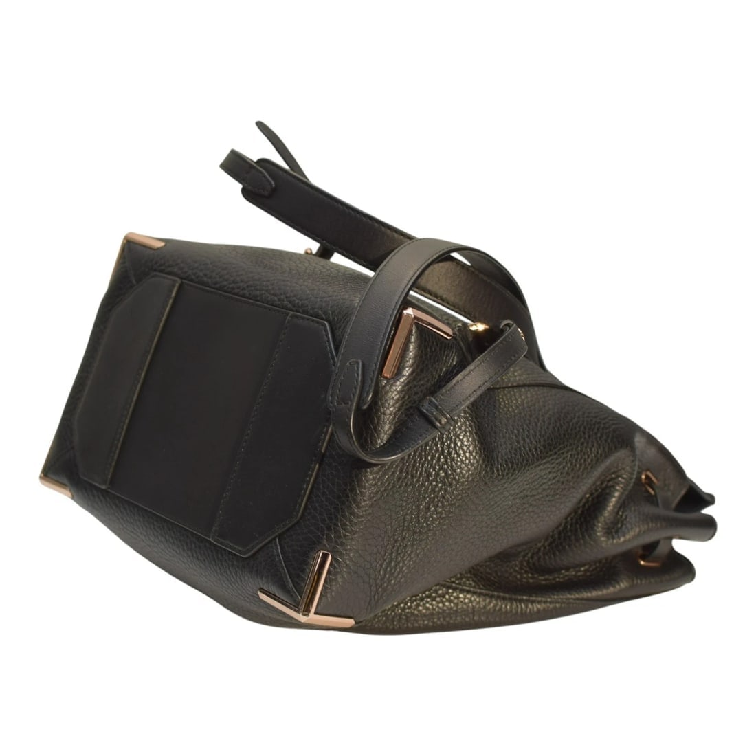 Alexander Wang Prisma Skeletal Black Pebbled Leather Backpack Rose Gold Hardware - 10