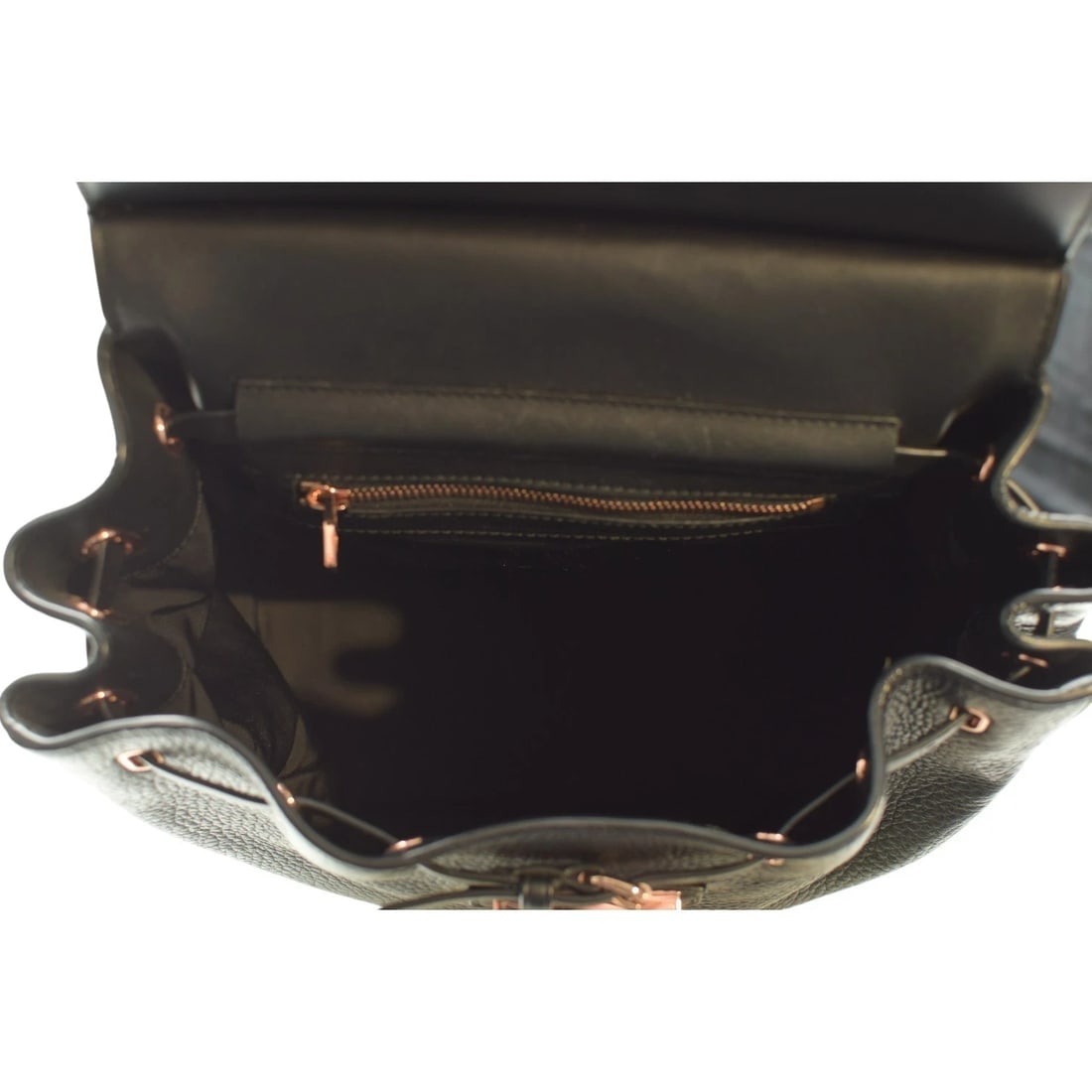 Alexander Wang Prisma Skeletal Black Pebbled Leather Backpack Rose Gold Hardware - 11