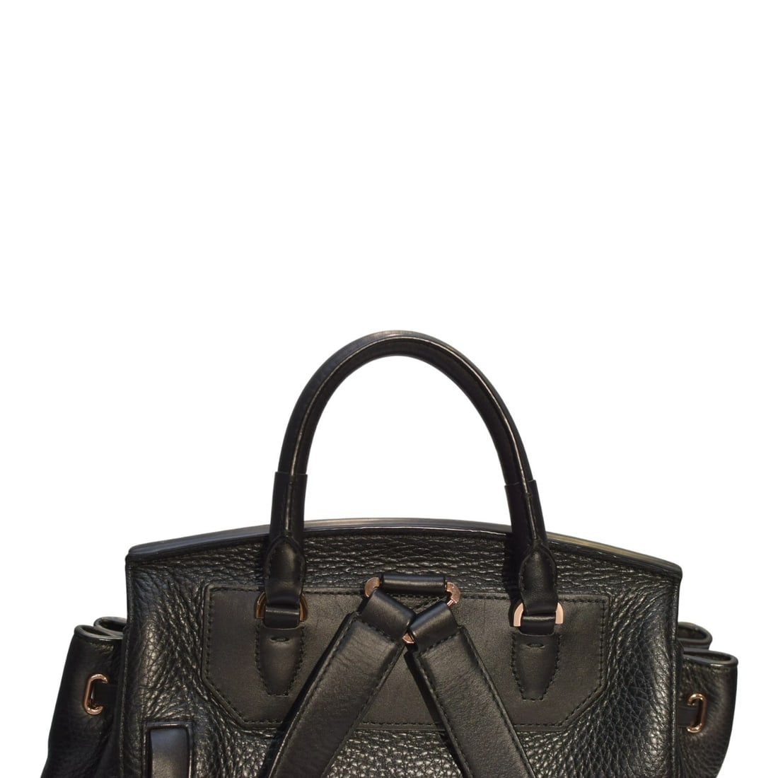 Alexander Wang Prisma Skeletal Black Pebbled Leather Backpack Rose Gold Hardware - 14