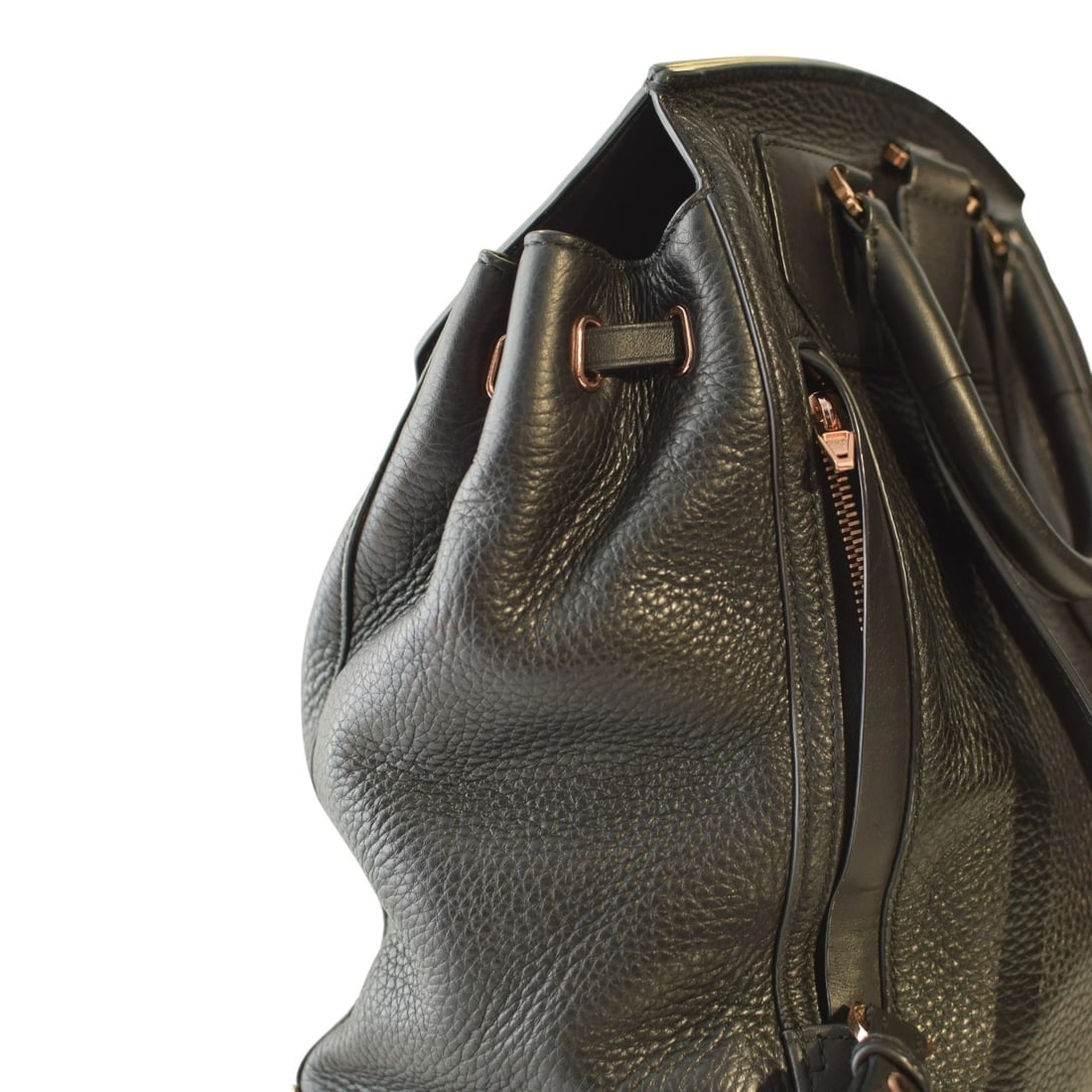 Alexander Wang Prisma Skeletal Black Pebbled Leather Backpack Rose Gold Hardware - 16