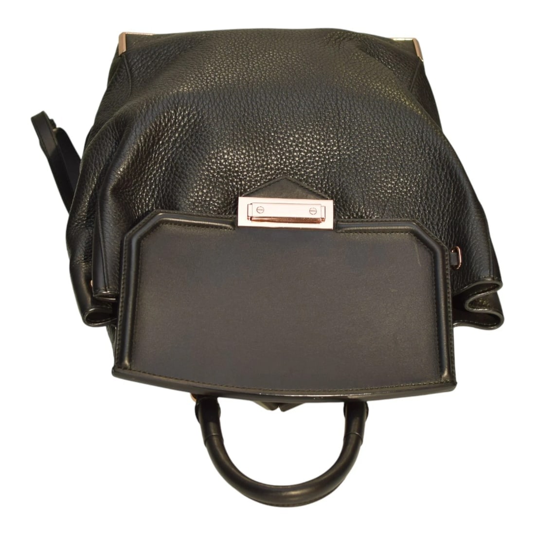 Alexander Wang Prisma Skeletal Black Pebbled Leather Backpack Rose Gold Hardware - 5