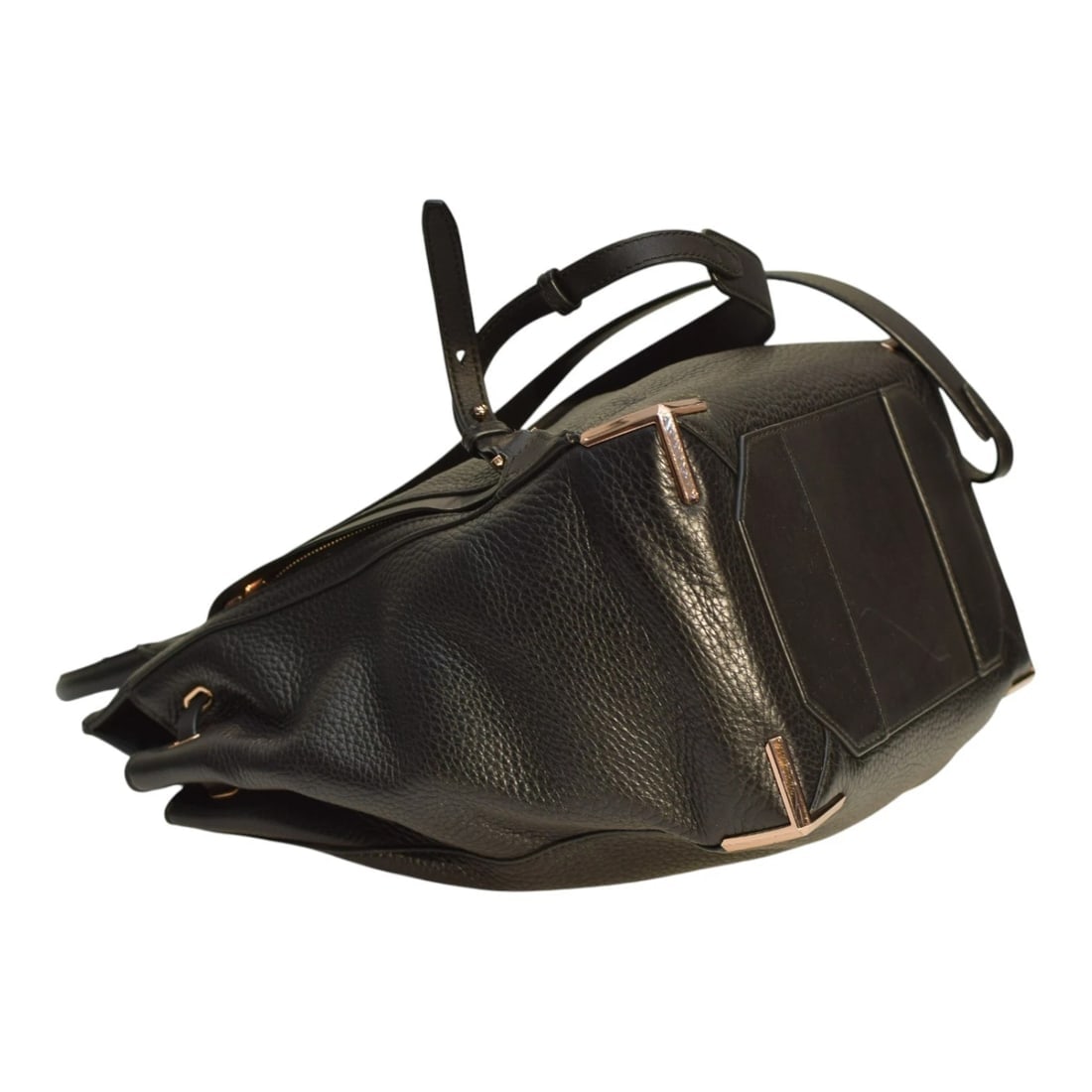 Alexander Wang Prisma Skeletal Black Pebbled Leather Backpack Rose Gold Hardware - 9