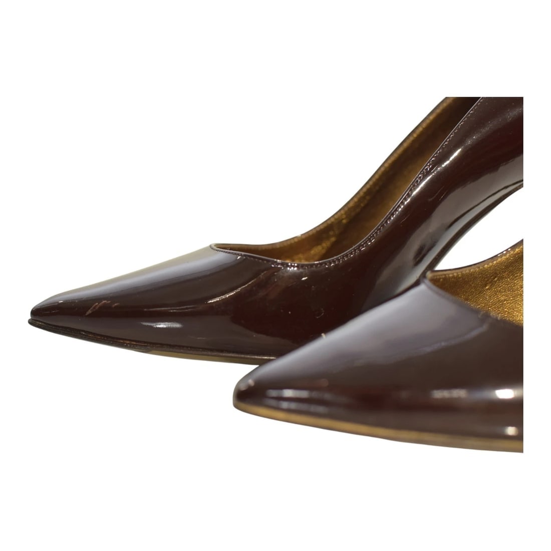Dolce & Gabbana Brown Patent Leather Pointed Toe Pumps High Heels Shoes size 8.5 - 11