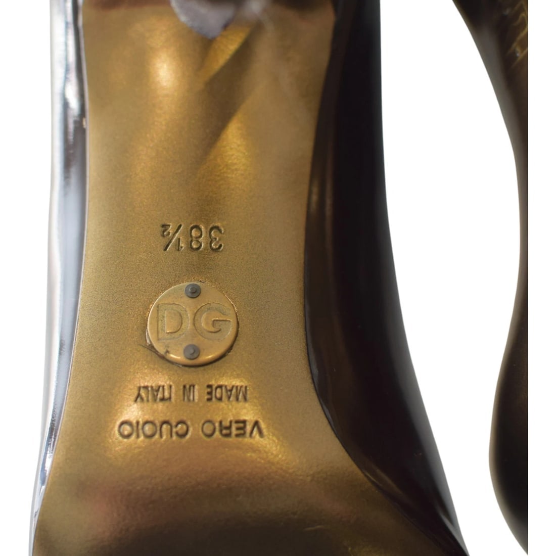 Dolce & Gabbana Brown Patent Leather Pointed Toe Pumps High Heels Shoes size 8.5 - 8