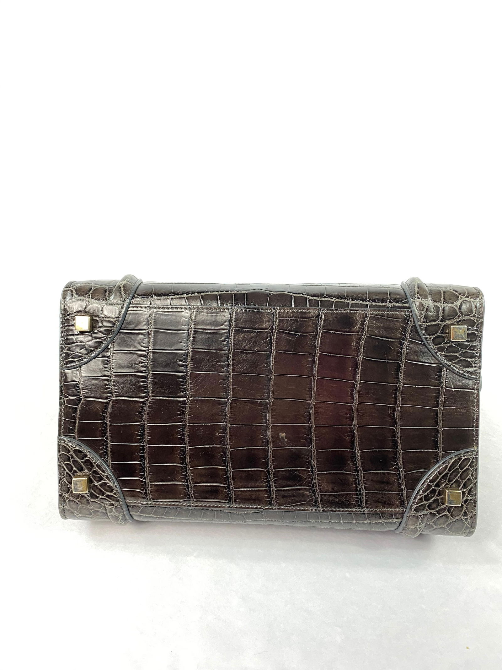 CELINE Brown Crocodile Medium Phantom Luggage Tote Bag - 12