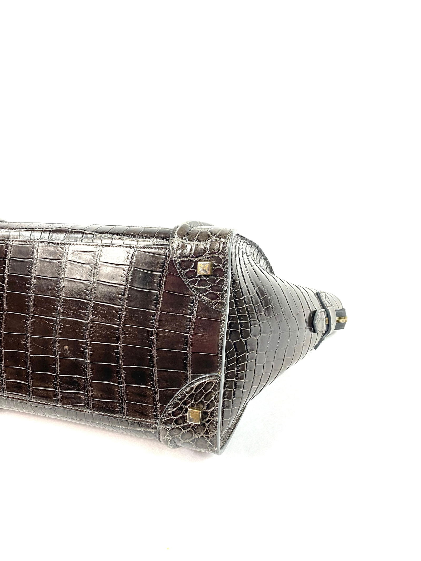 CELINE Brown Crocodile Medium Phantom Luggage Tote Bag - 14