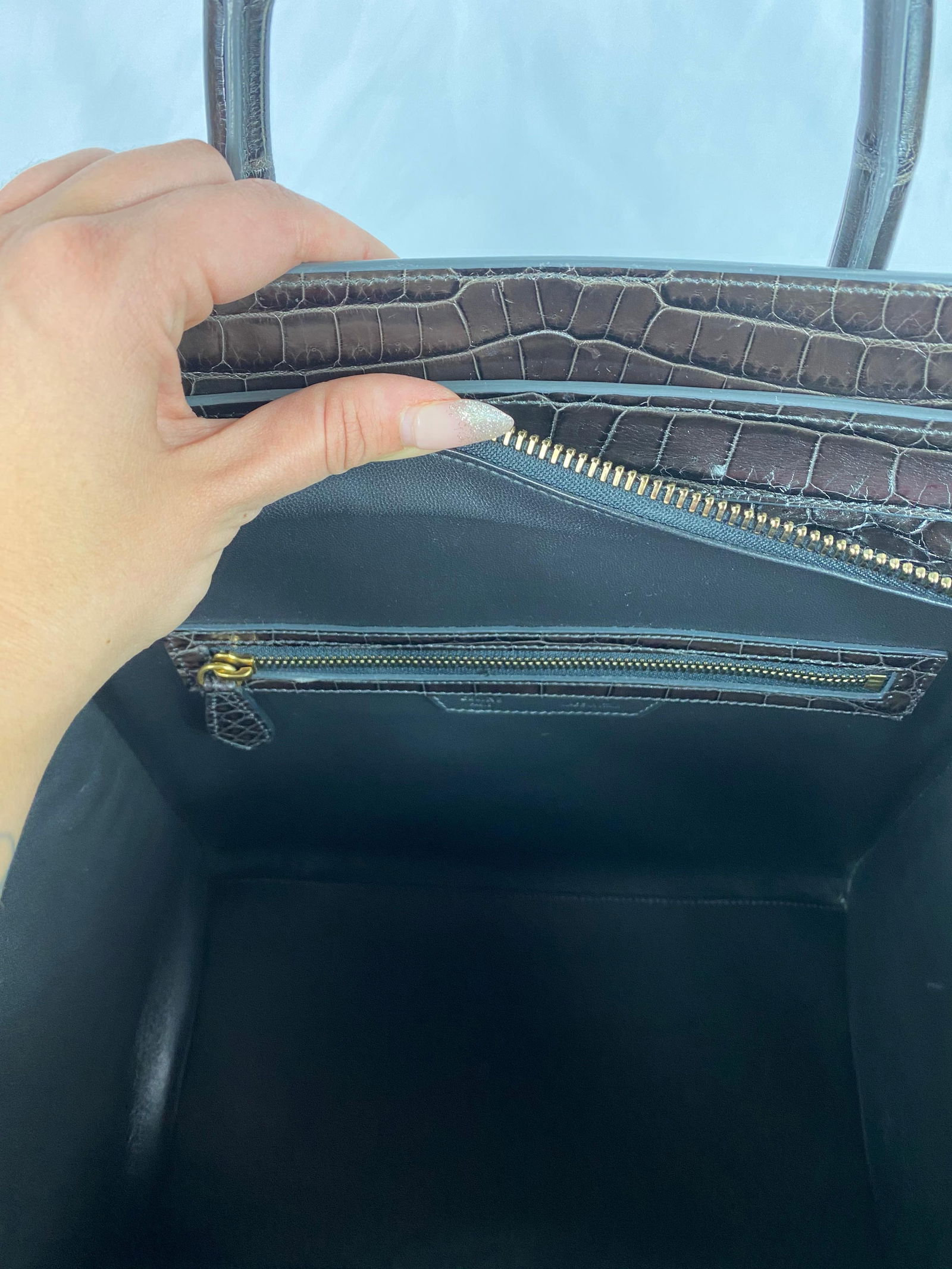 CELINE Brown Crocodile Medium Phantom Luggage Tote Bag - 5