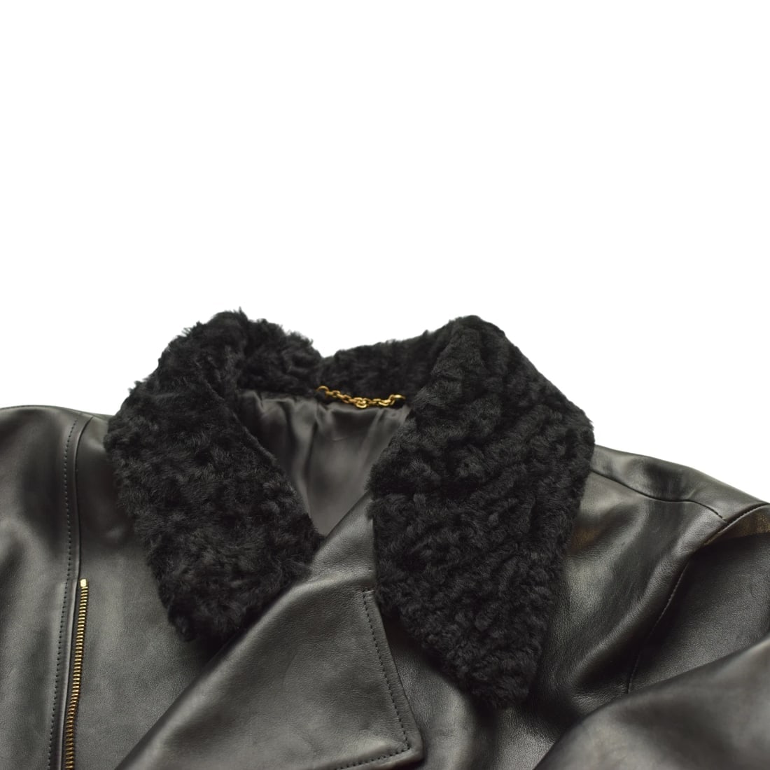 Louis Vuitton 1AGJEO Shearling Collar Evening Black Leather Biker Jacket 5 700€ - 15