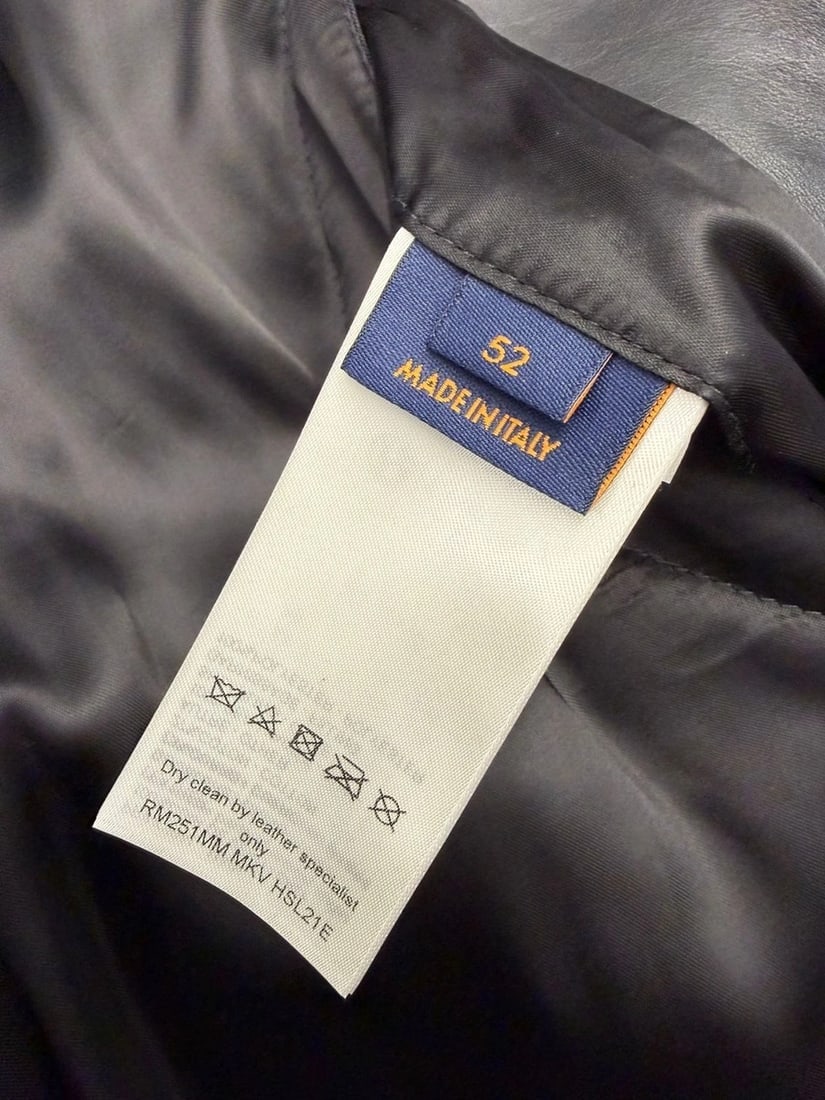 Louis Vuitton 1AGJEO Shearling Collar Evening Black Leather Biker Jacket 5 700€ - 20