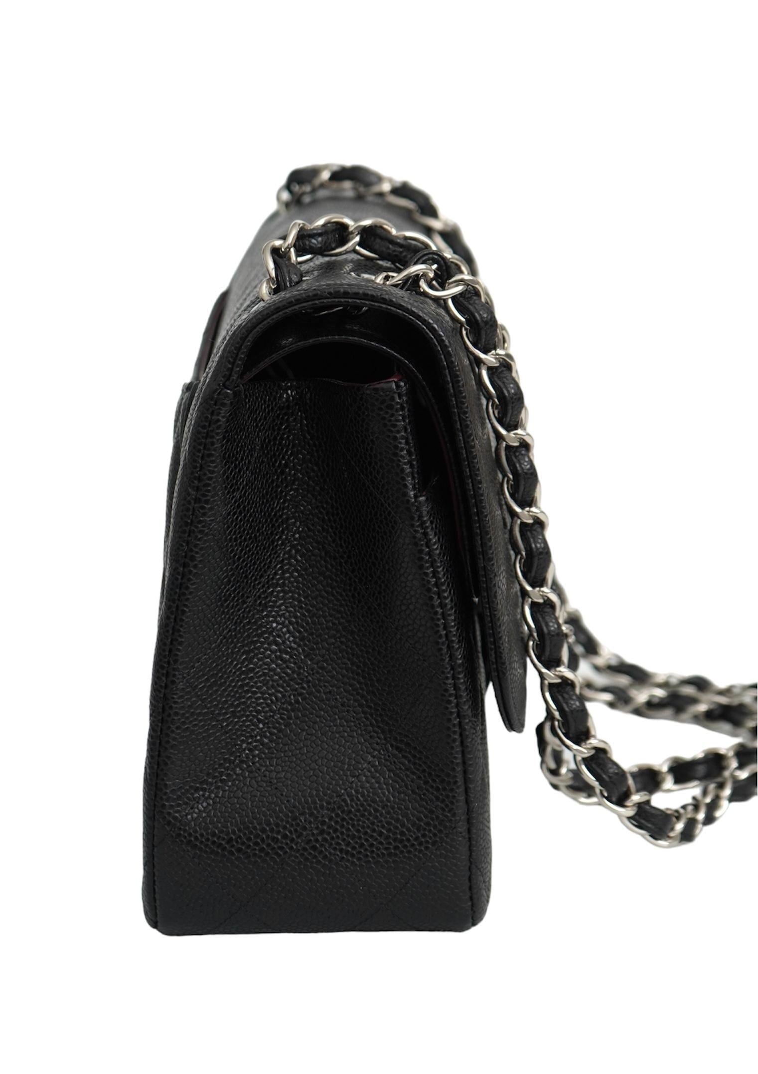 Chanel Jumbo Caviar Leather Black Classic Flap Bag - 10