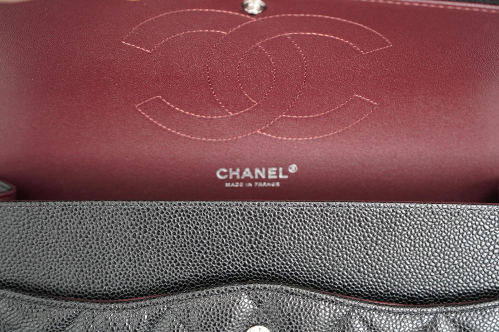 Chanel Jumbo Caviar Leather Black Classic Flap Bag - 18