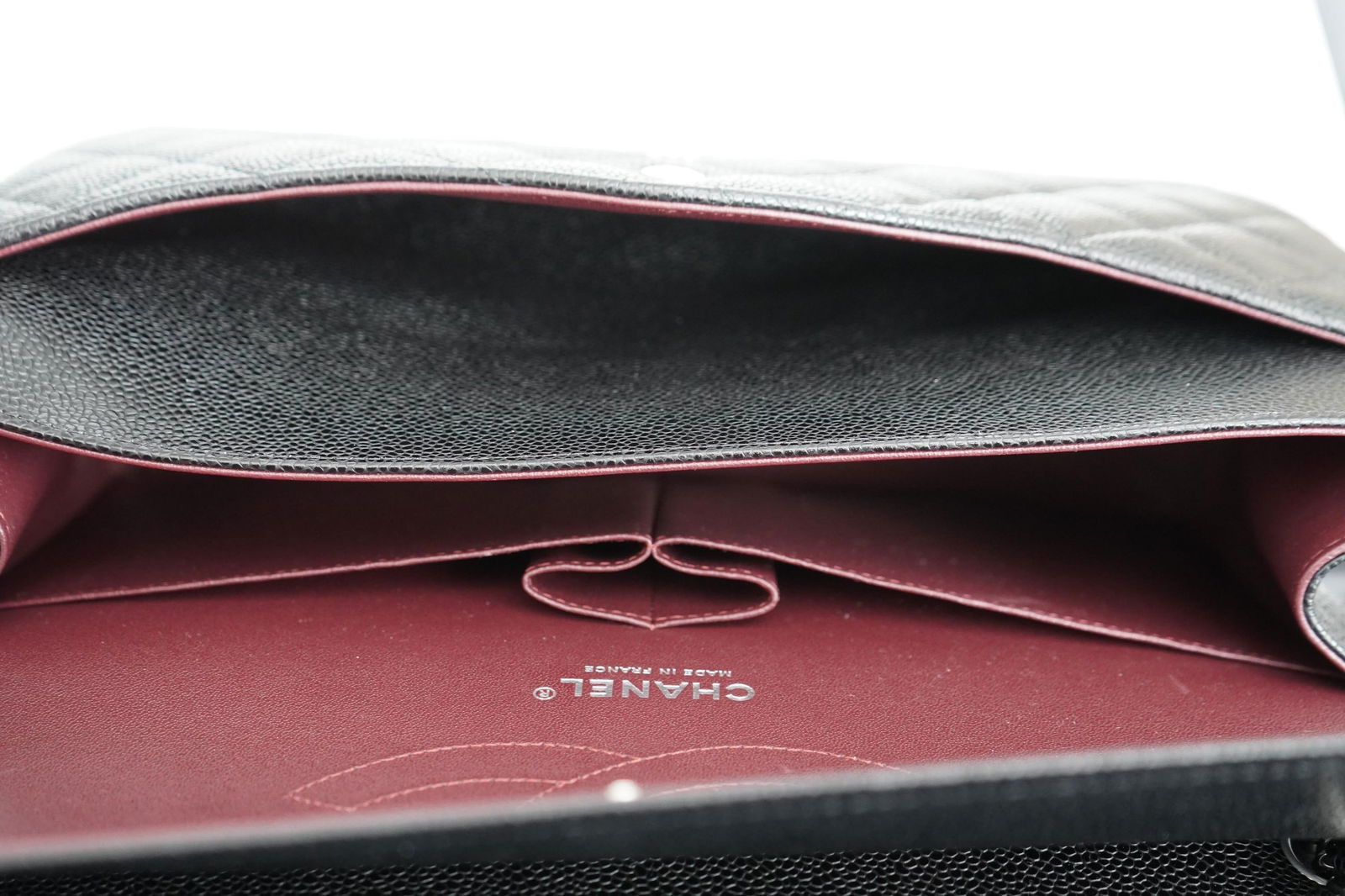 Chanel Jumbo Caviar Leather Black Classic Flap Bag - 20