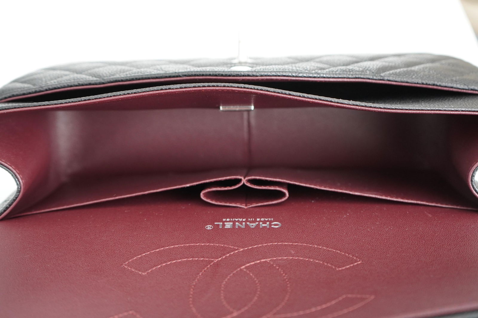 Chanel Jumbo Caviar Leather Black Classic Flap Bag - 4