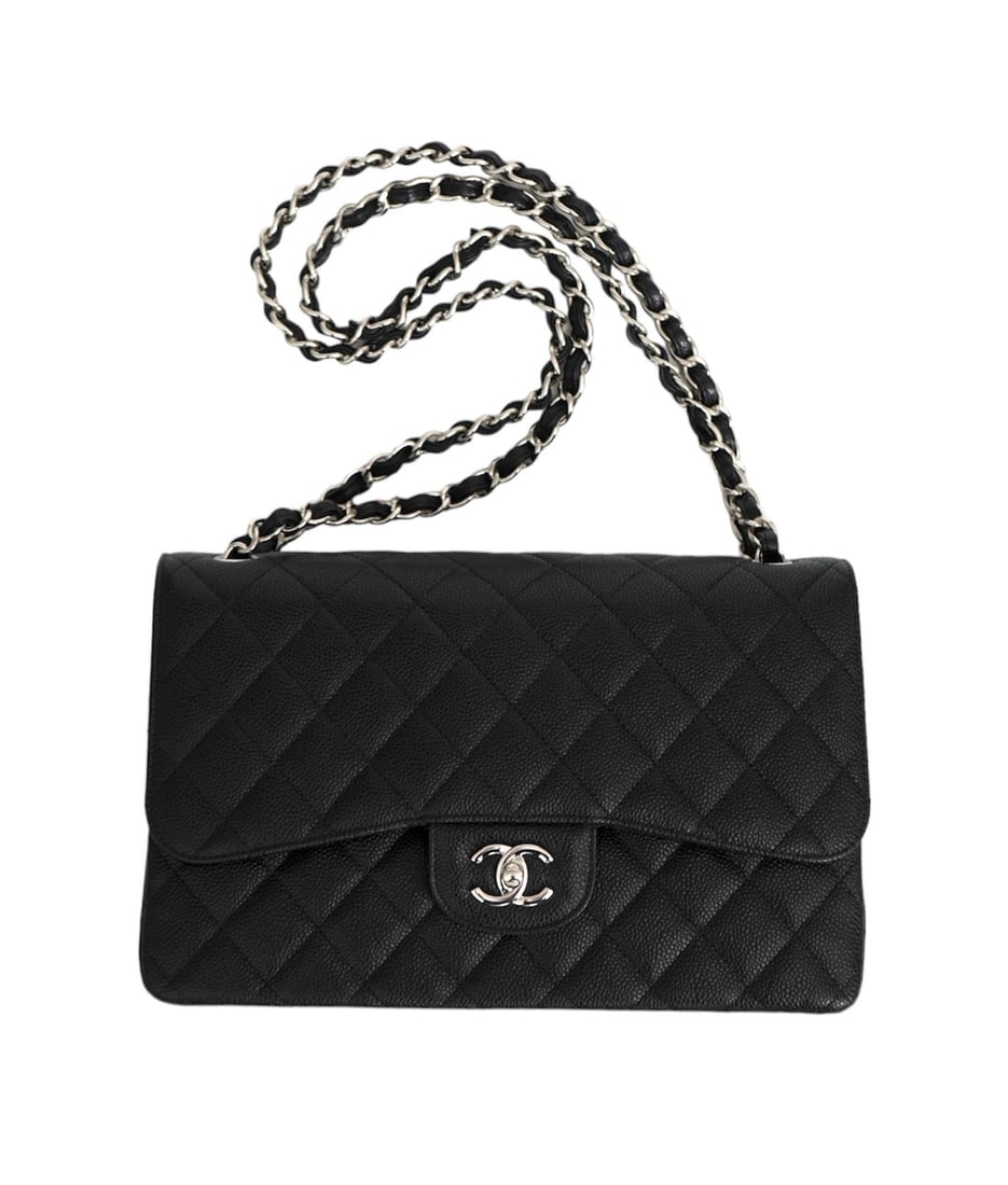Chanel Jumbo Caviar Leather Black Classic Flap Bag - 9