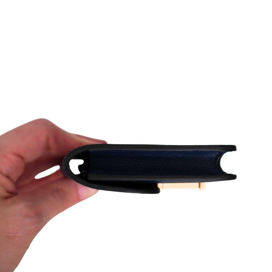 Hermès Constance Belted Wallet in Blue Evercolor Leather with Silk Twilly - 6