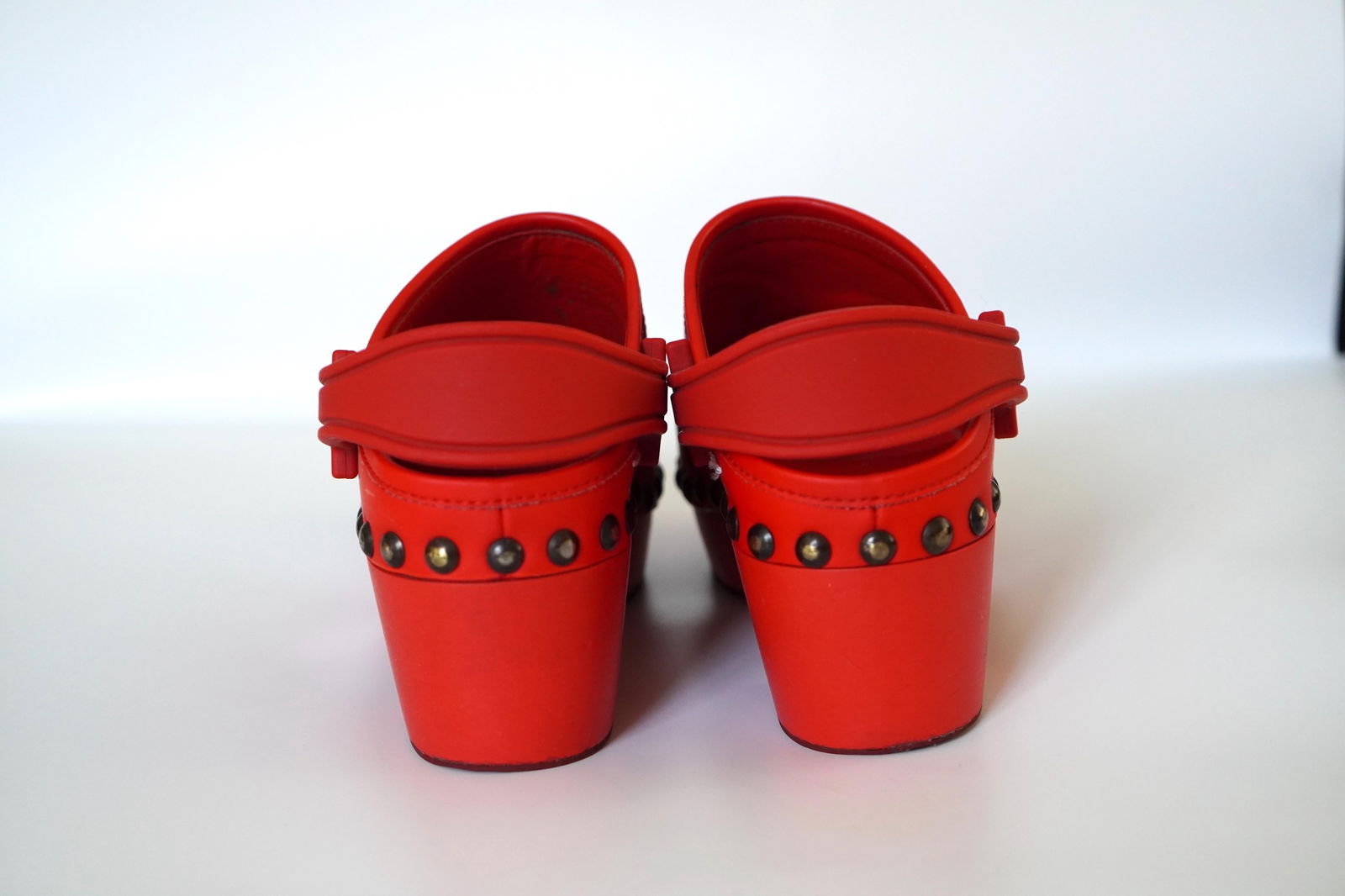 Maison Margiela Red Leather Platform Croc Clogs 39 - 2