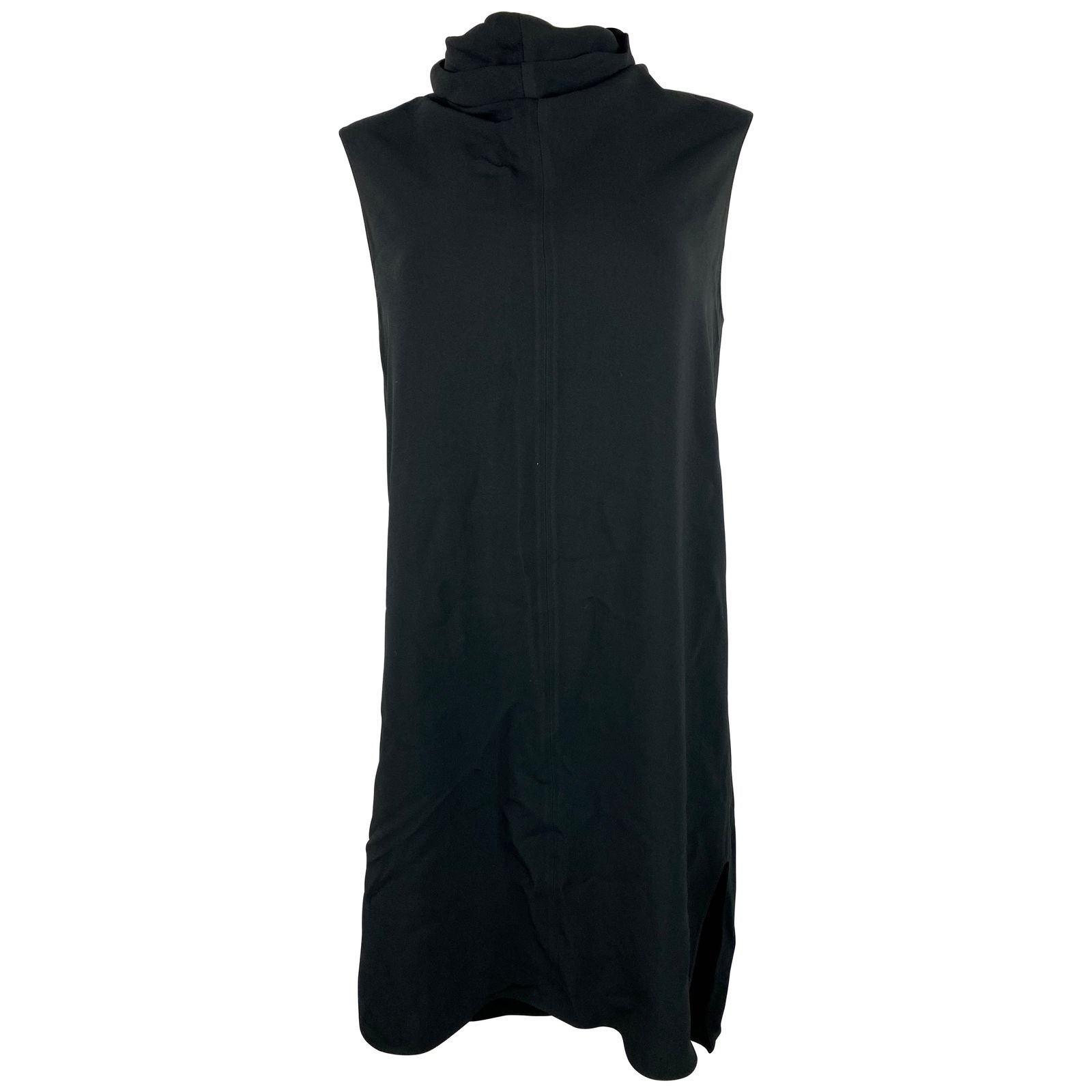 The Row Black Midi Dress, Size Medium: Product details: The dress features turtle neck design, mid length with side slits. Reserve: $600.00 Shipping:Domestic: Flat-rate of $85.99 to anywhere within the contiguous