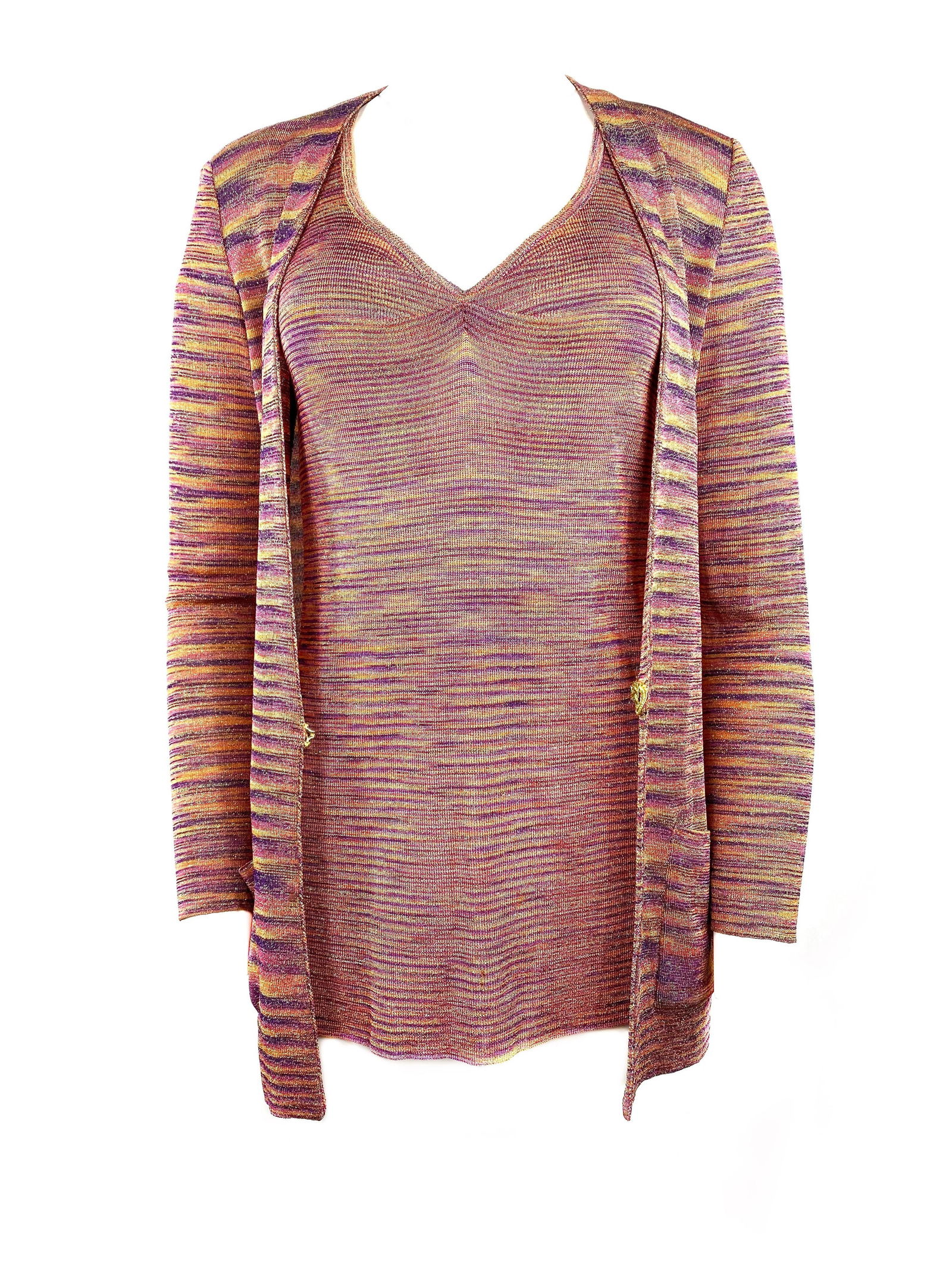 Missoni Multicolor Knit Sleeveless Top and Cardigan Set Size 40 - 15