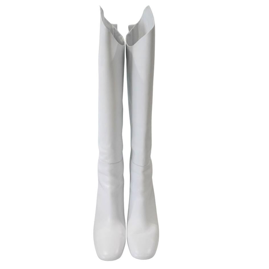 Jil Sander White Nappa-Leather Knee-High Boots 41 - 14