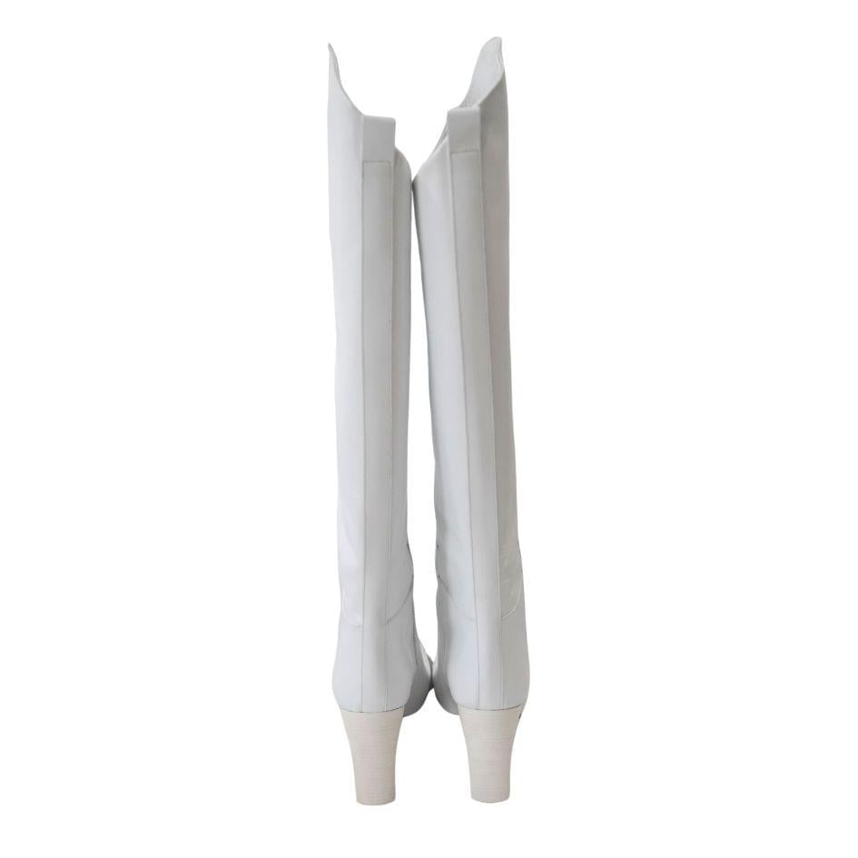 Jil Sander White Nappa-Leather Knee-High Boots 41 - 15
