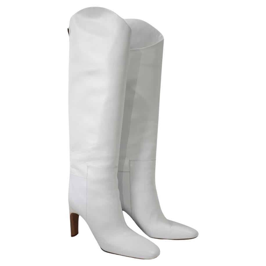 Jil Sander White Nappa-Leather Knee-High Boots 41 - 7