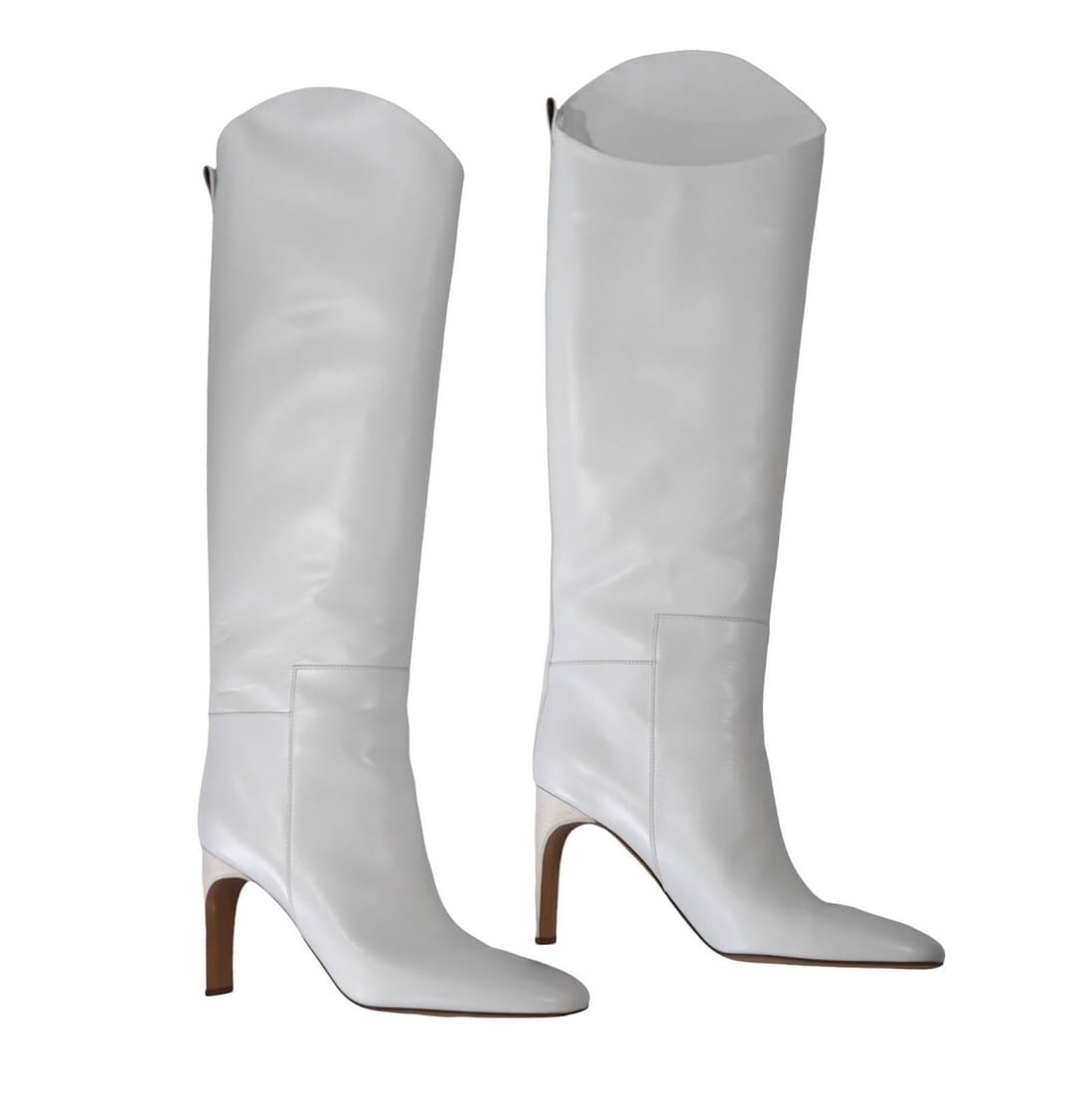 Jil Sander White Nappa-Leather Knee-High Boots 41 - 8