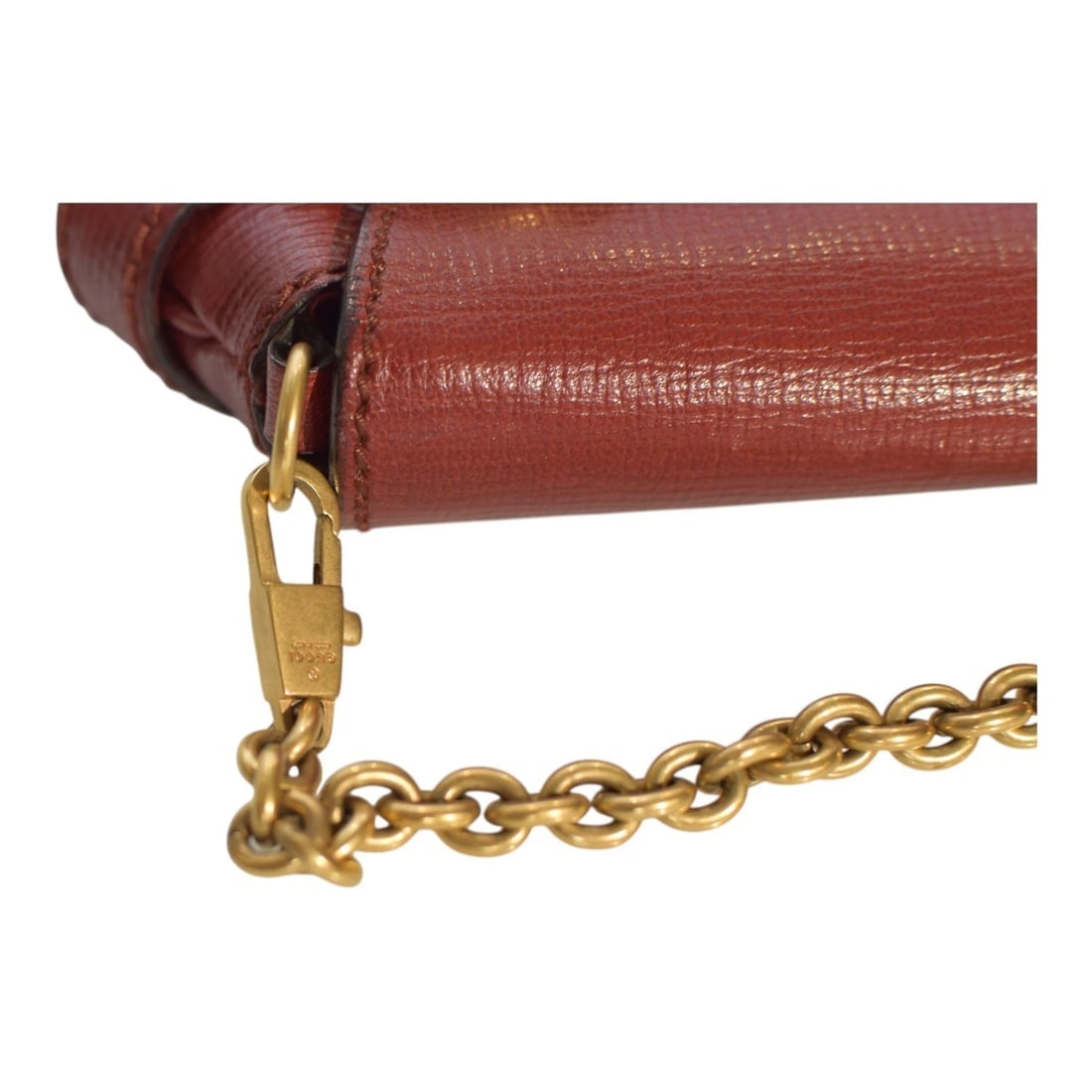 Gucci GG Burgundy leather Horsebit medium clutch /shoulder bag - 13