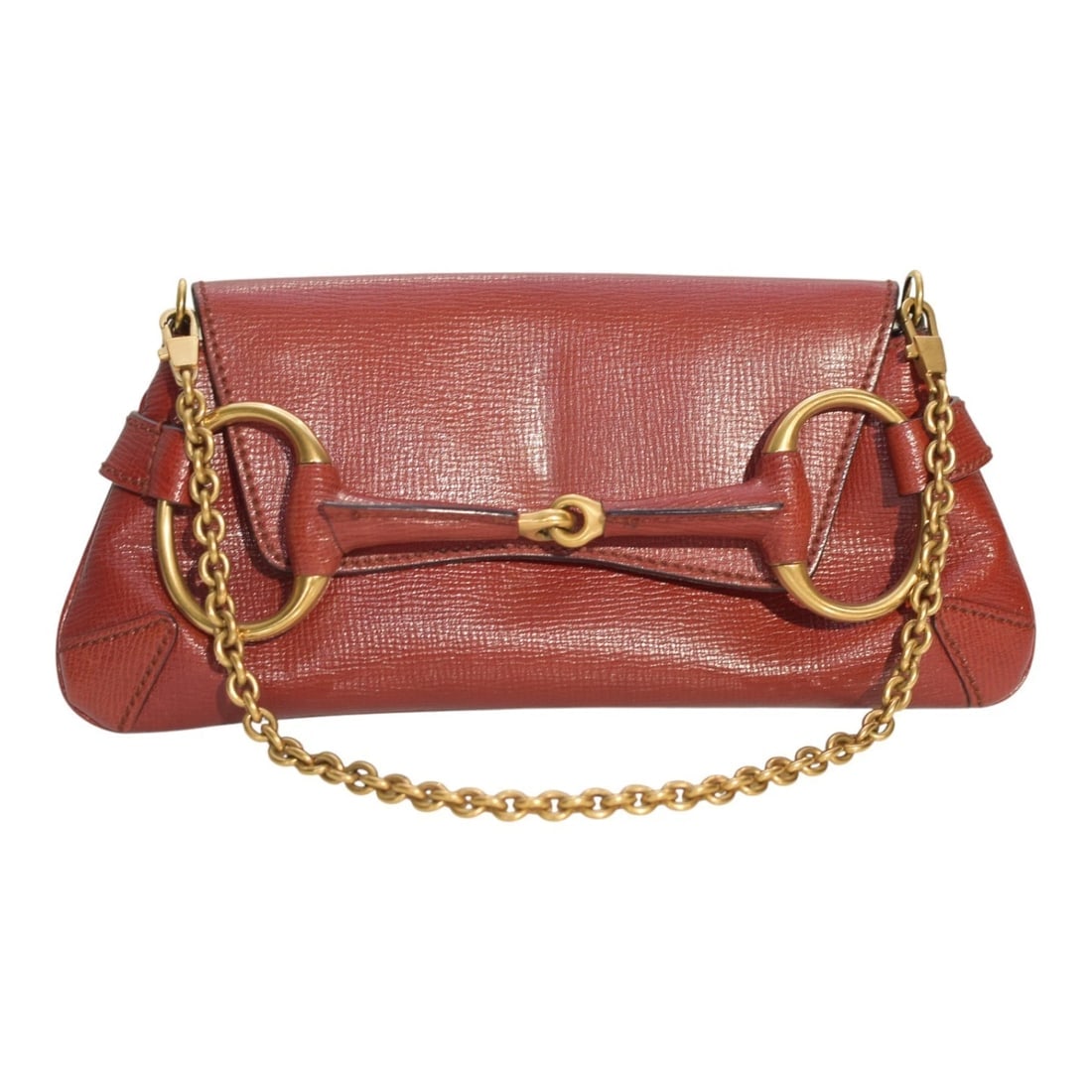 Gucci GG Burgundy leather Horsebit medium clutch /shoulder bag: Title:Gucci GG Burgundy leather Horsebit medium clutch /shoulder bagDescription:Gucci GG Burgundy leather Horsebit medium clutch /shoulder bag Add this one of a kind authentic GUCCI Leather Horsebit