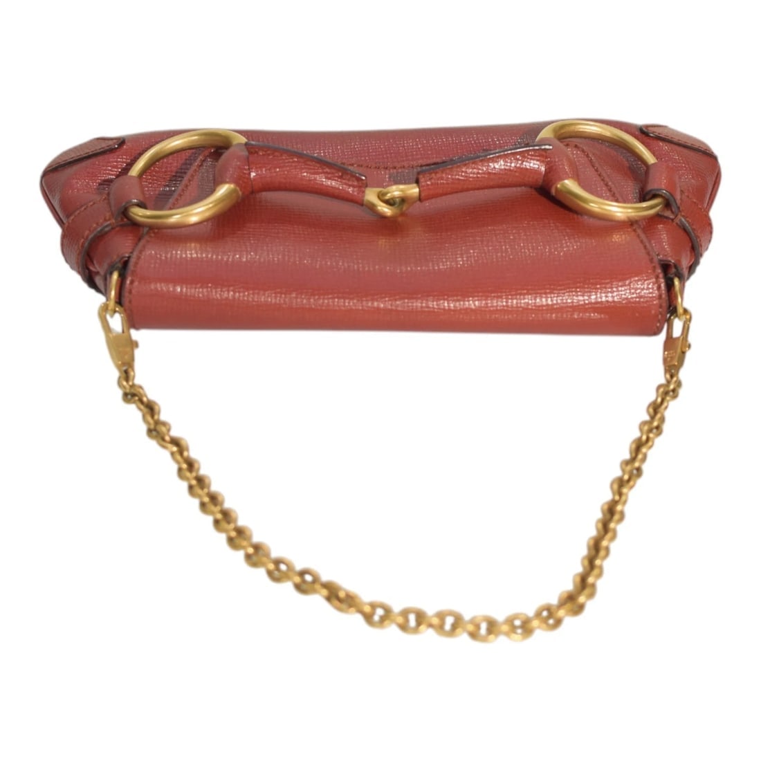 Gucci GG Burgundy leather Horsebit medium clutch /shoulder bag - 2