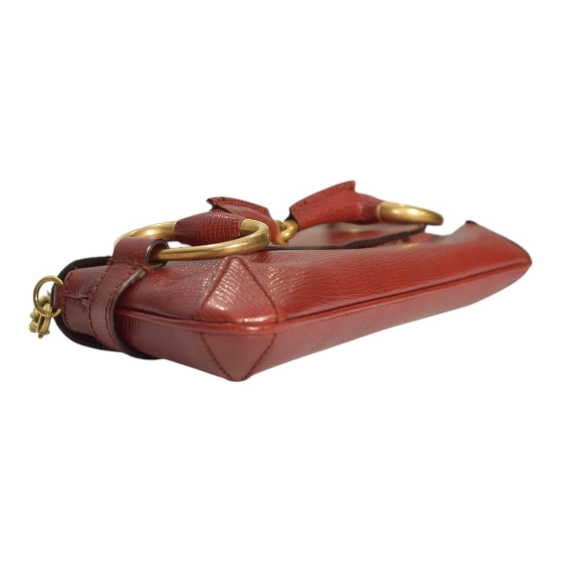 Gucci GG Burgundy leather Horsebit medium clutch /shoulder bag - 4