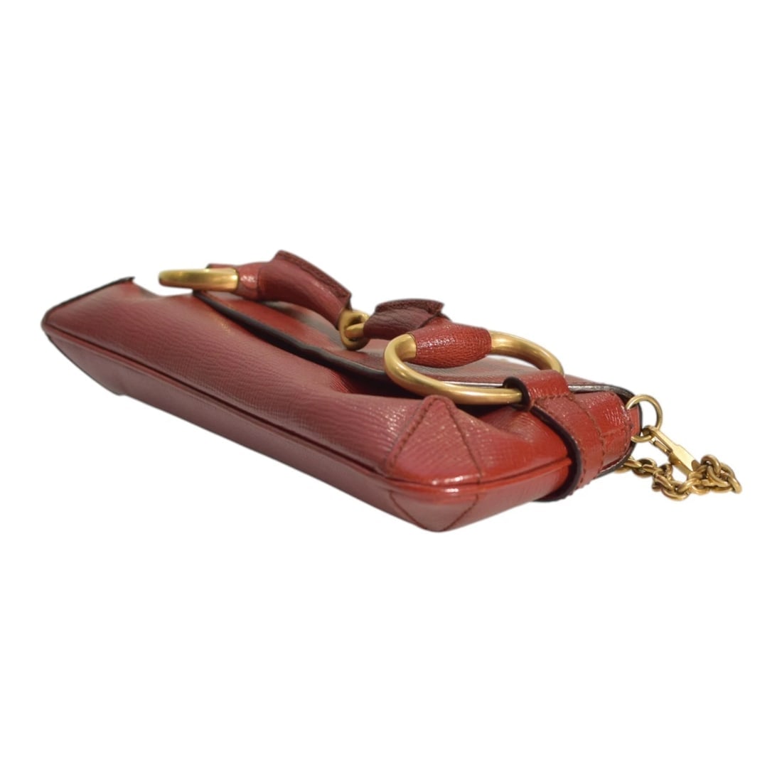 Gucci GG Burgundy leather Horsebit medium clutch /shoulder bag - 5